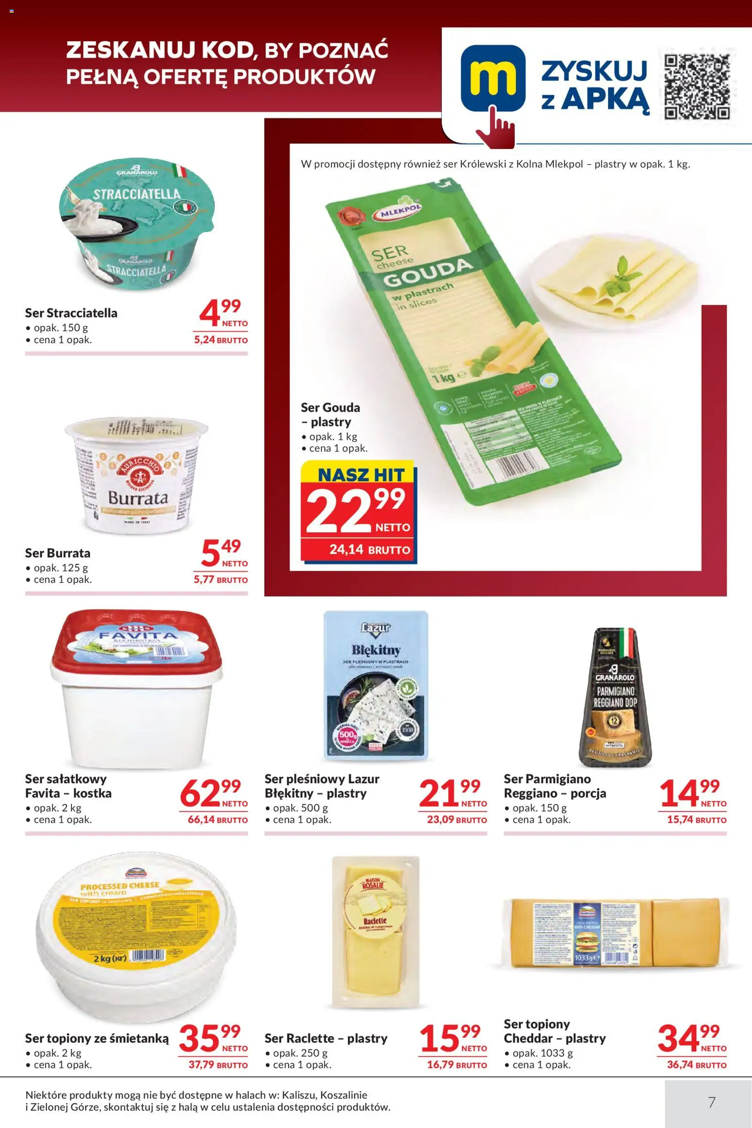Makro gazetka - Oferta dla gastronomii od 09.06.2026 | Strona: 7 | Produkty: Ser topiony, Ser pleśniowy, Ser pleśniowy lazur, Cheddar