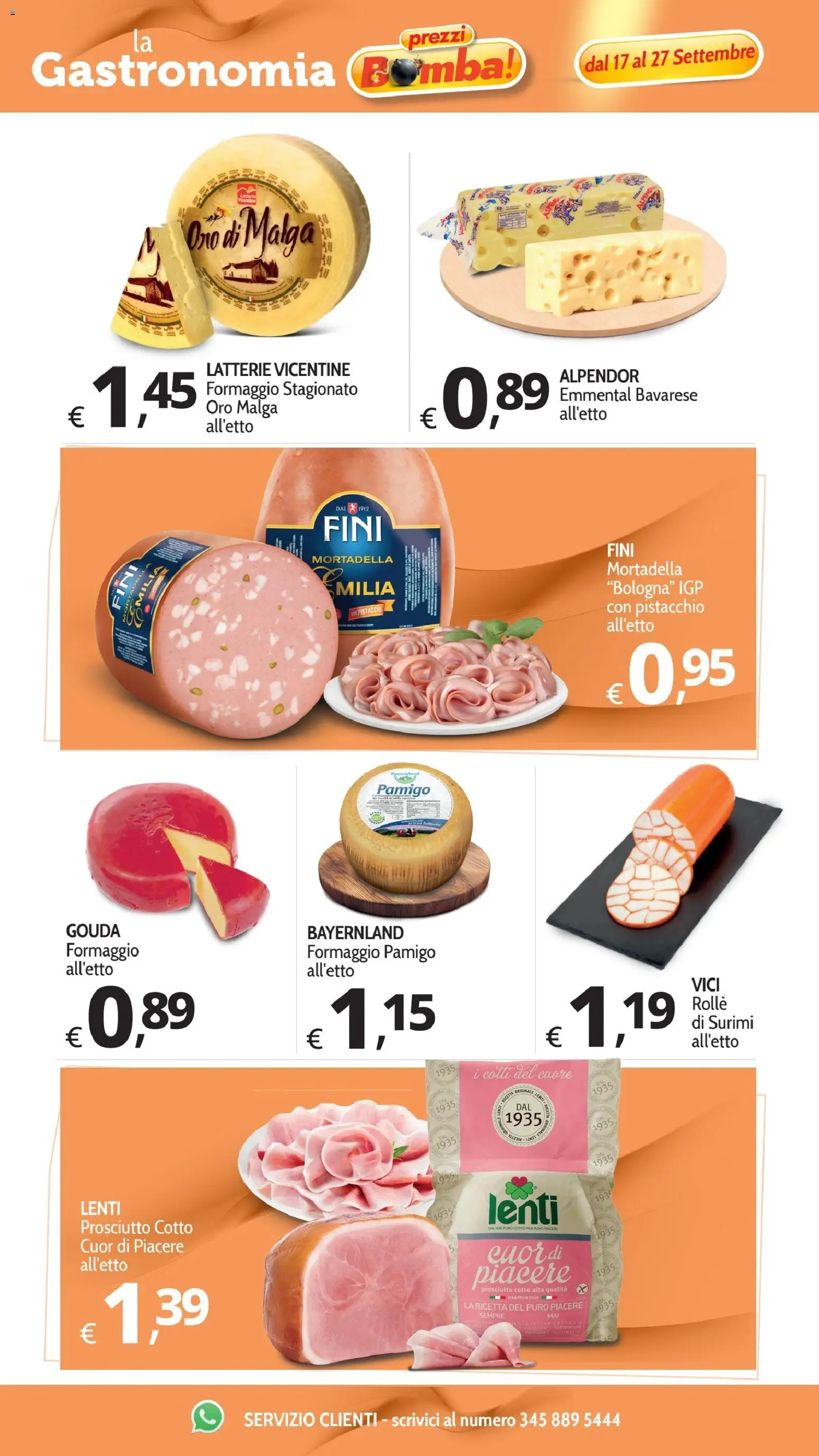 Volantino Primo Prezzo del 17/09/2026 | Pagina: 39 | Prodotti: Pistacchio, Surimi, Prosciutto, Mortadella