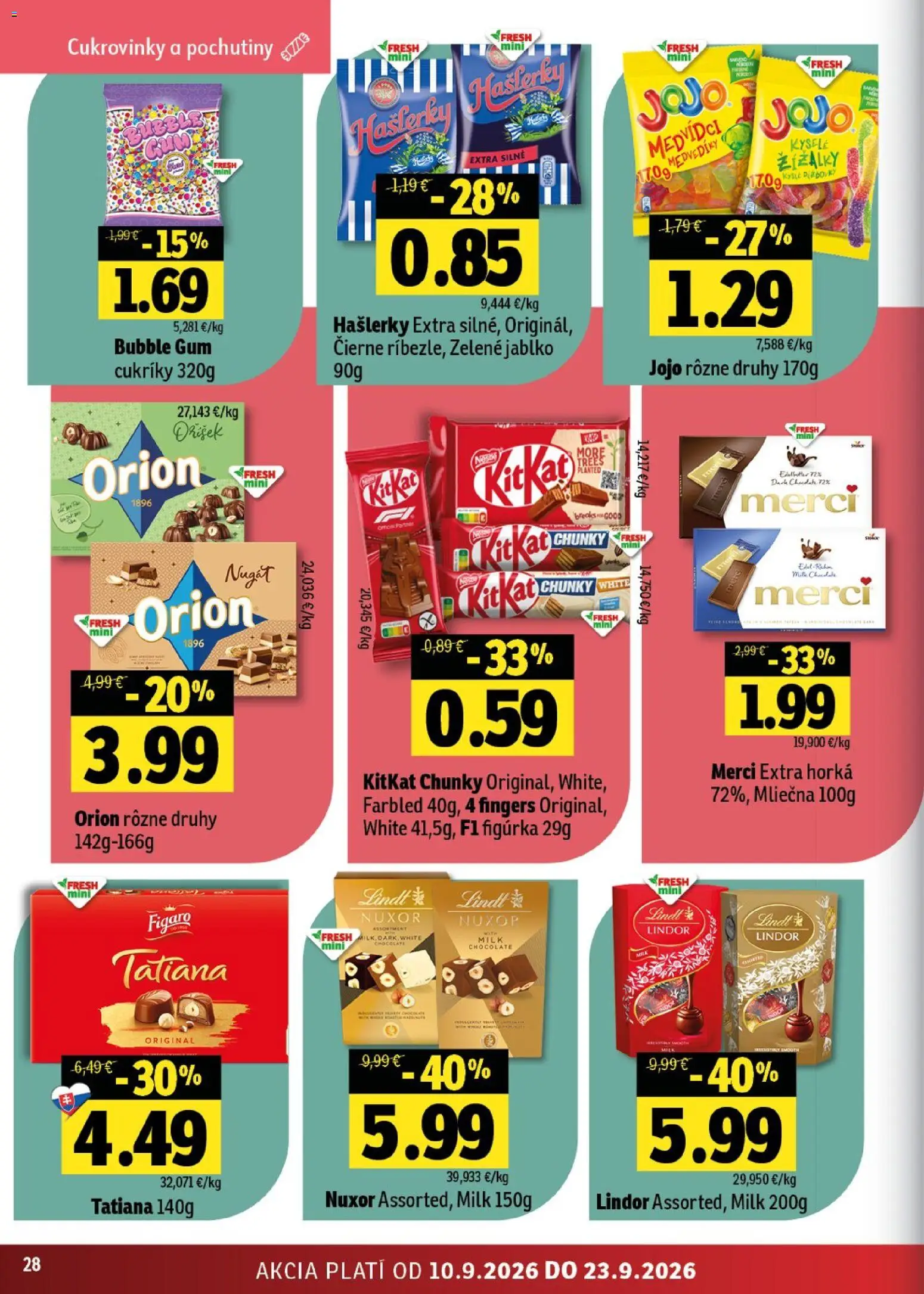 Nové Fresh akcie – leták je platný od 10.09.2026 | Strana: 28