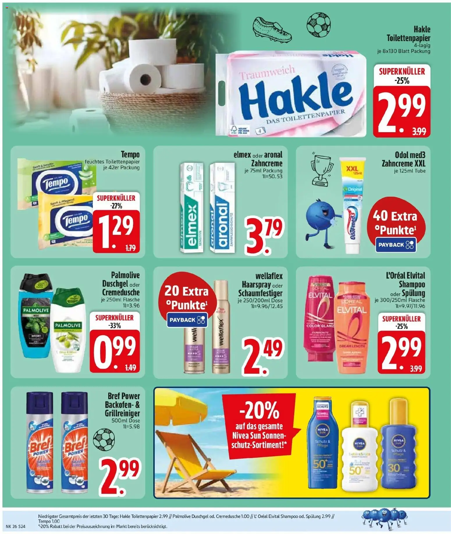 Edeka prospekt Gundelfingen – gültig ab 21.06.2026 | Seite: 28 | Produkte: Duschgel, Tempo, Backofen, Feuchtes Toilettenpapier