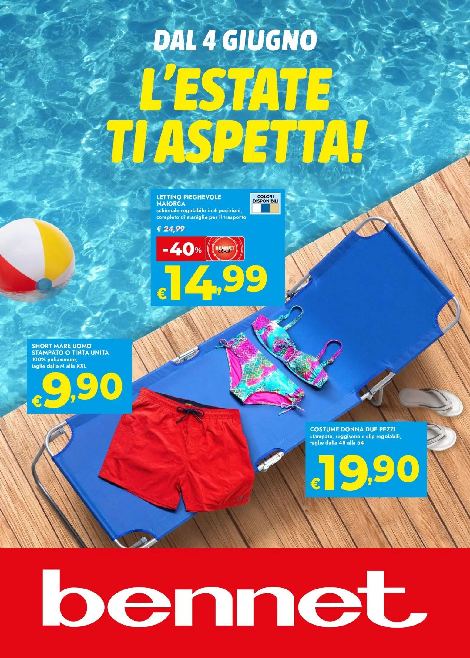 Volantino bennet del 04.06.2026 | Pagina: 1 | Prodotti: Reggiseno, Slip, Lettino
