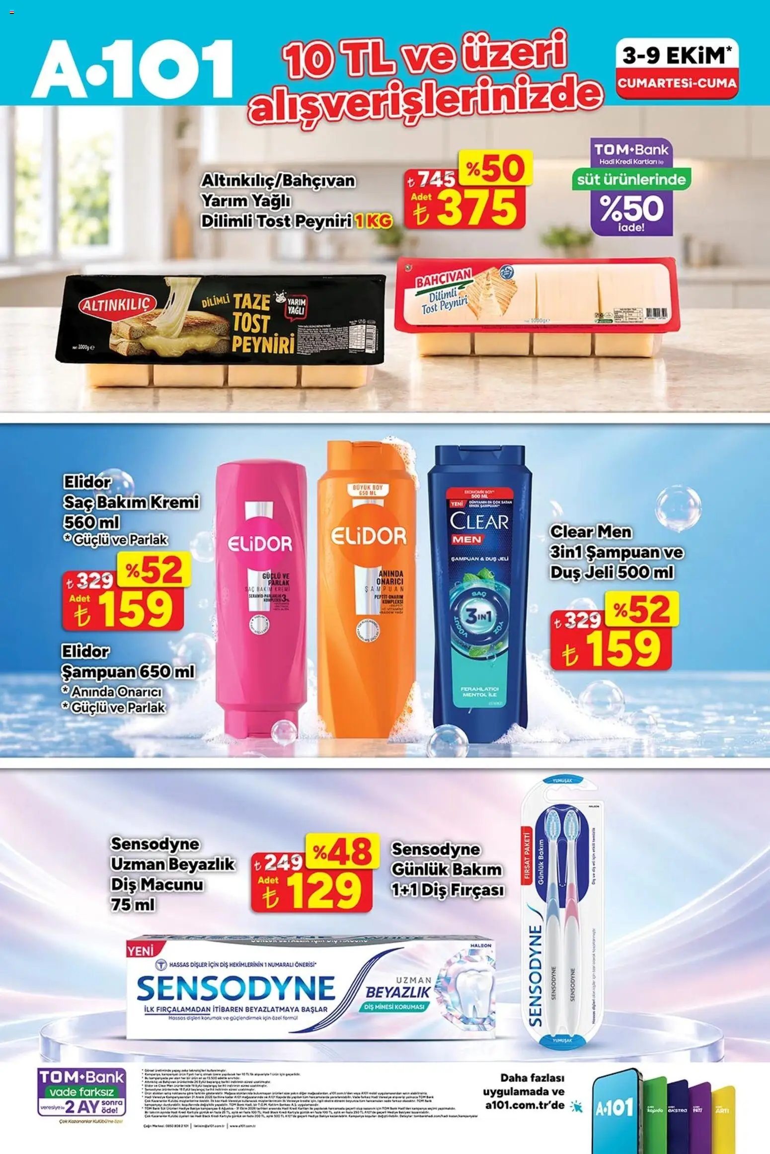 A101 Katalog - 03 Ekim 2026 tarihinden itibaren geçerlidir | Sayfa: 1 | Ürünler: Duş, Şampuan, Diş macunu, Diş fırçası