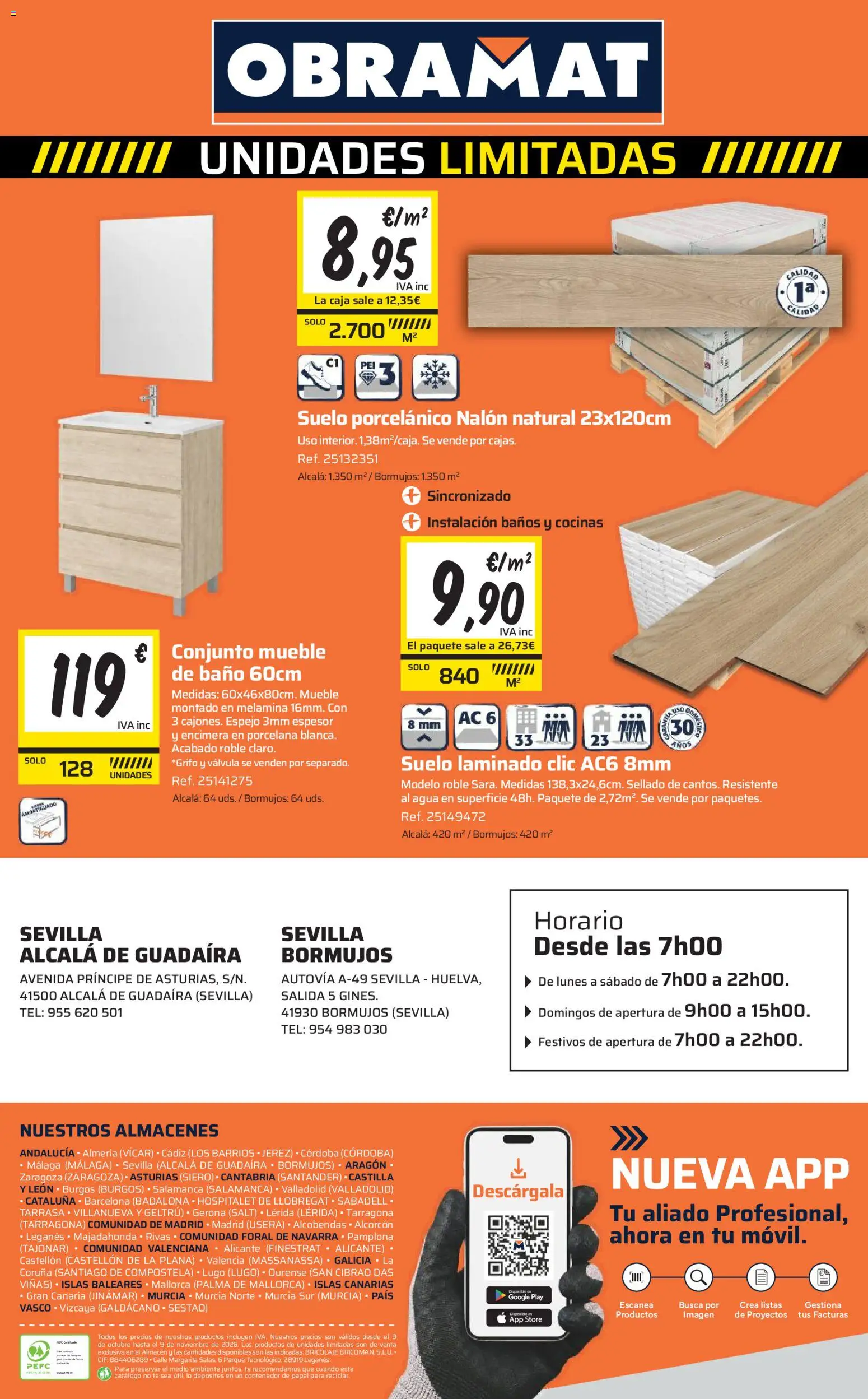 Obramat - Reformas Otono Imprenta Almacenes 14 Bormujos 2026 │ válido desde el 09/10/2026 | Página: 80 | Productos: Té, Agua, Suelo laminado, Espejo