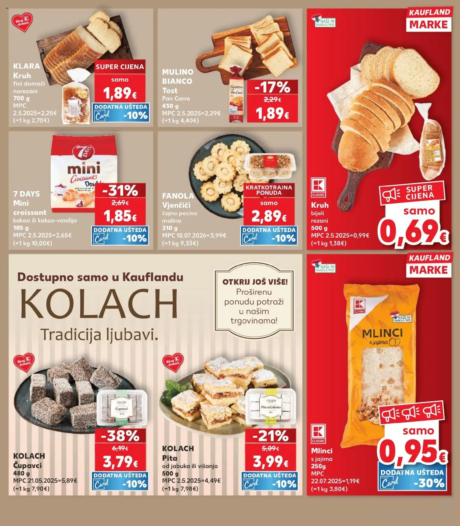 Kaufland katalog | vrijedi od 23.09.2026 | Stranica: 15 | Proizvodi: Mlinci, Pita, Čajno pecivo, Tost