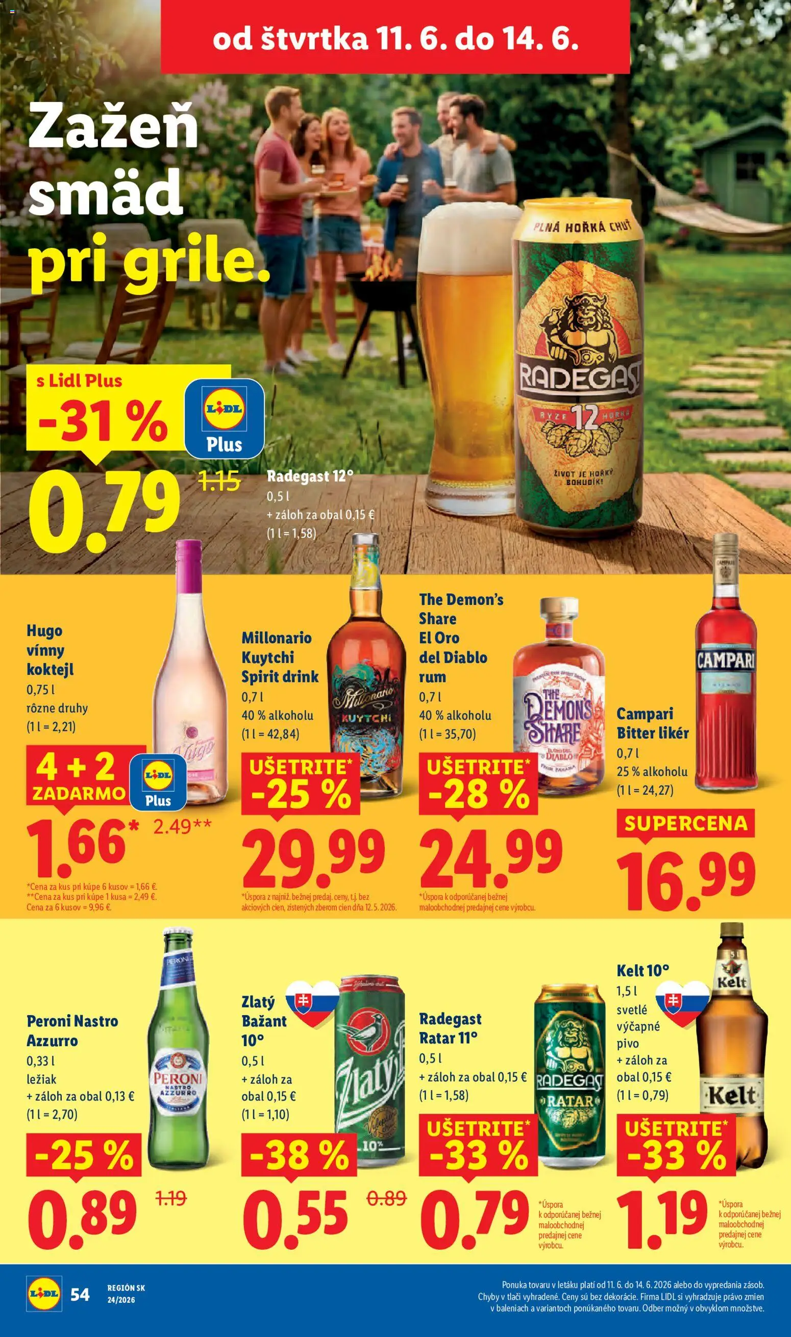 Nové Lidl akcie – leták je platný od 08.06.2026 | Strana: 68 | Produkty: Pivo, Kelt, Radegast, Zlatý Bažant