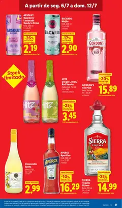 Pré-visualização Lidl folheto válido de 06/07/2026 | Página: 21 | Produtos: Aperol, Tequila, Gin, Vodka