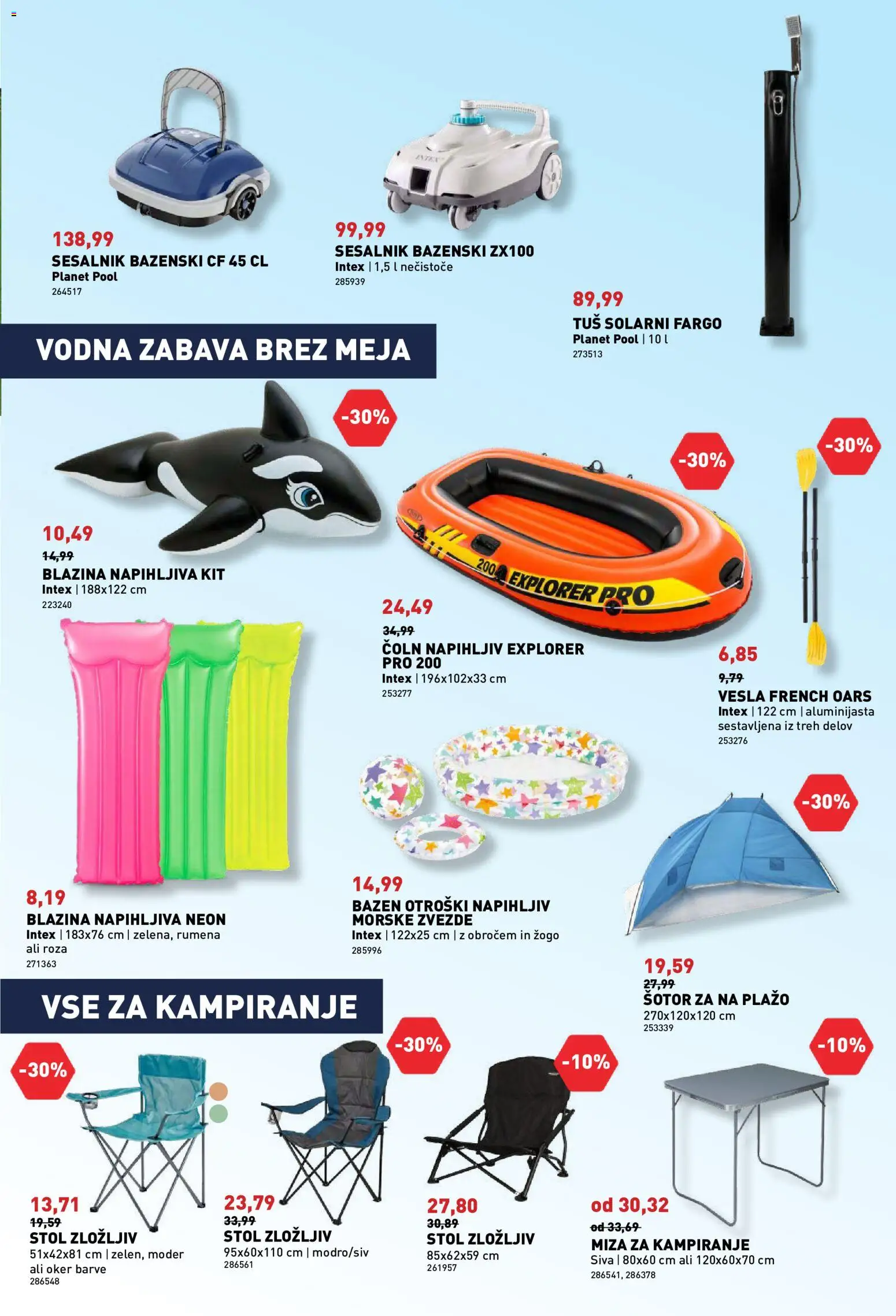 Novi Inpos katalog ponudbe – veljaven od 09.07.2026 | Stran: 3 | Izdelki: Bazen, Šotor, Stol, Sesalnik