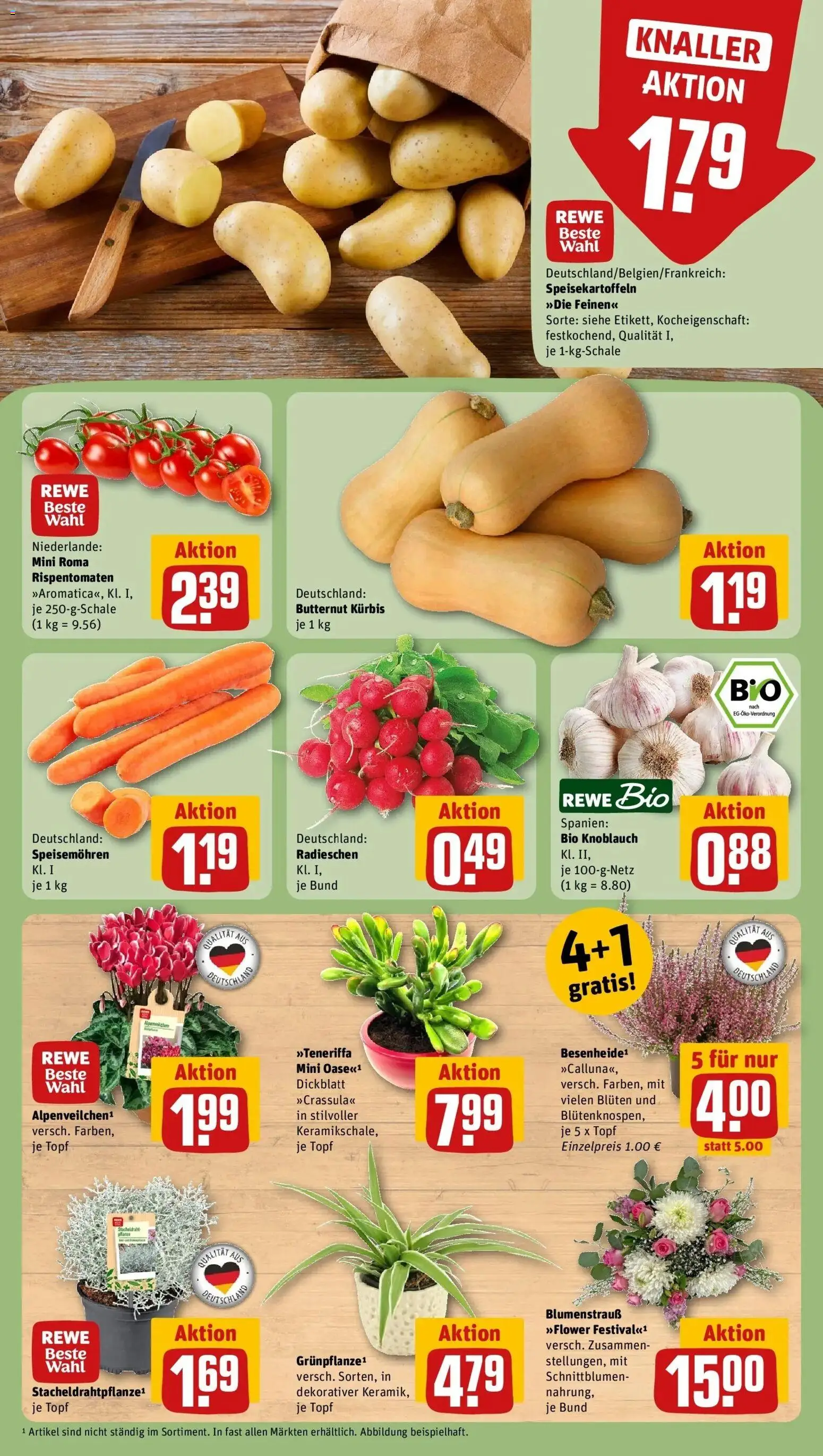 REWE Prospekt ab 05.10.2026 zum Blättern » Angebote | Seite: 9 | Produkte: Knoblauch, Kürbis