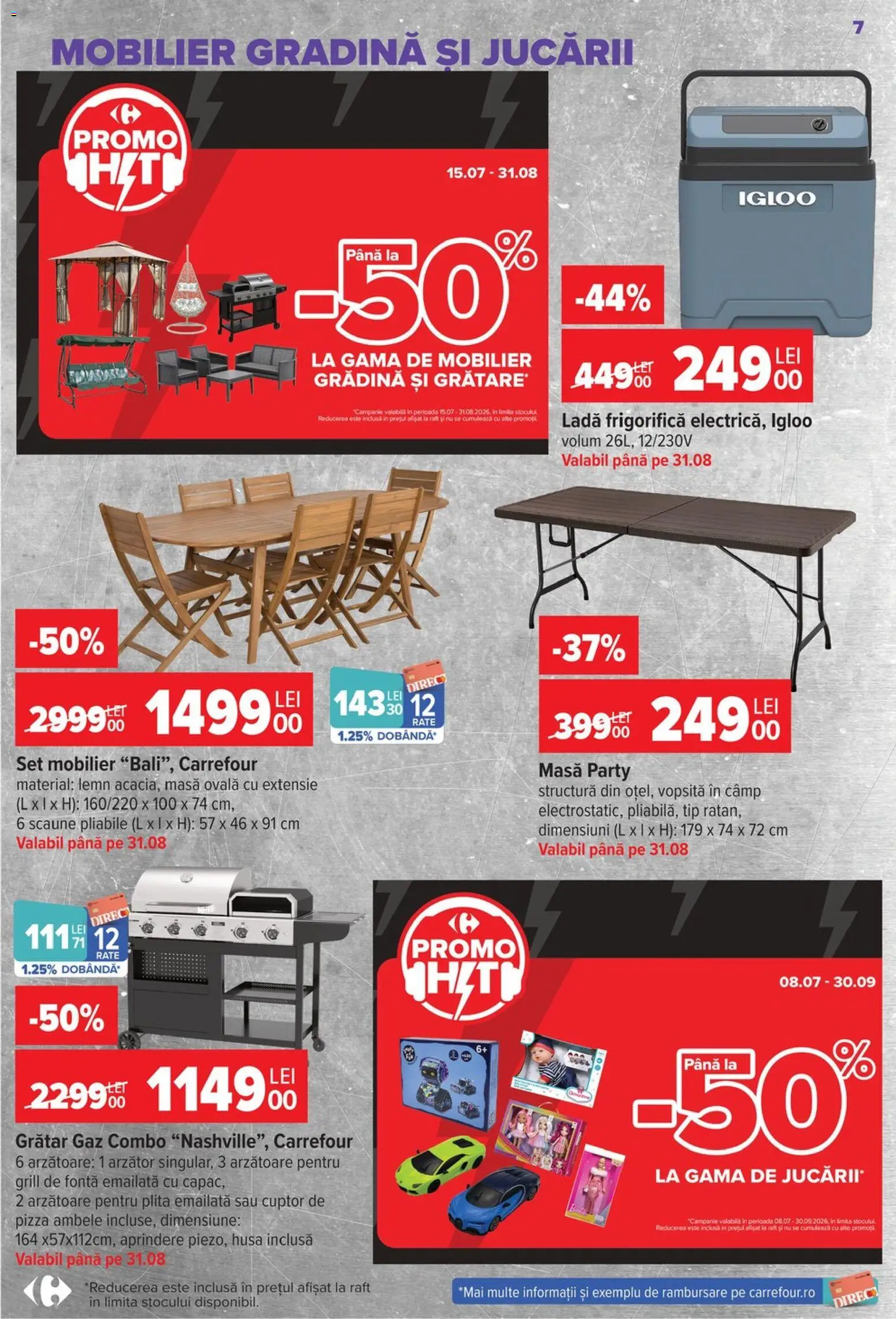 Noul catalog Carrefour – valabil de la 22.07.2026 | Pagină: 7 | Produse: Cuptor, Grătar, Raft, Pizza