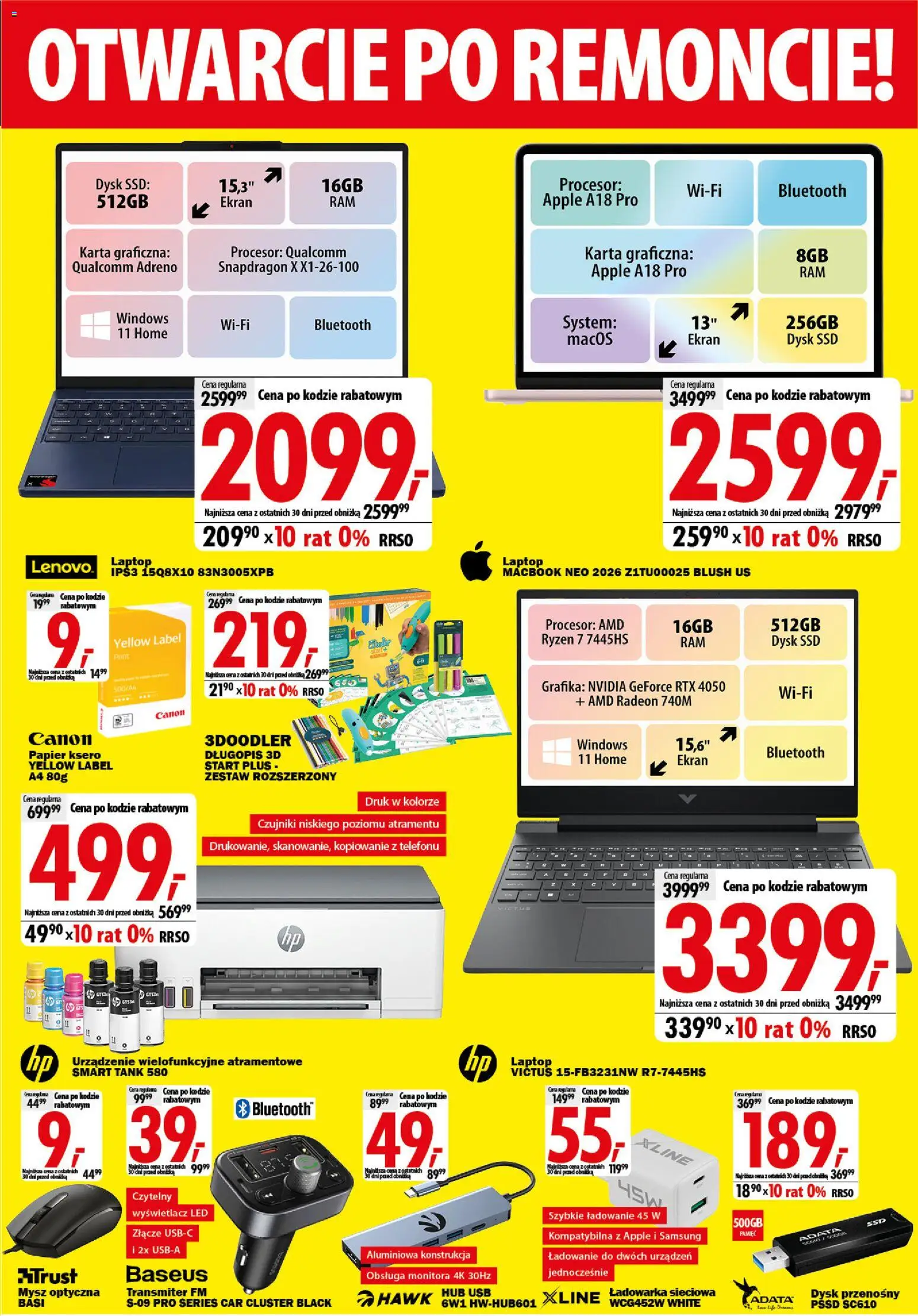 Mediaexpert promocje - Otwarcie po remoncie Skarżysko-Kamienna od 17.09.2026 | Strona: 5 | Produkty: Mysz, Złącze, Ładowarka, Długopis 3D