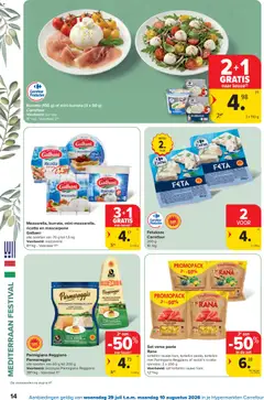 Mozzarella, burrata, mini-mozzarella, ricotta en mascarpone, alle soorten van 70 g tot 1,5 kg - Voorbeeld van een folder van Carrefour, geldig van 29/07/2026 | Pagina: 14