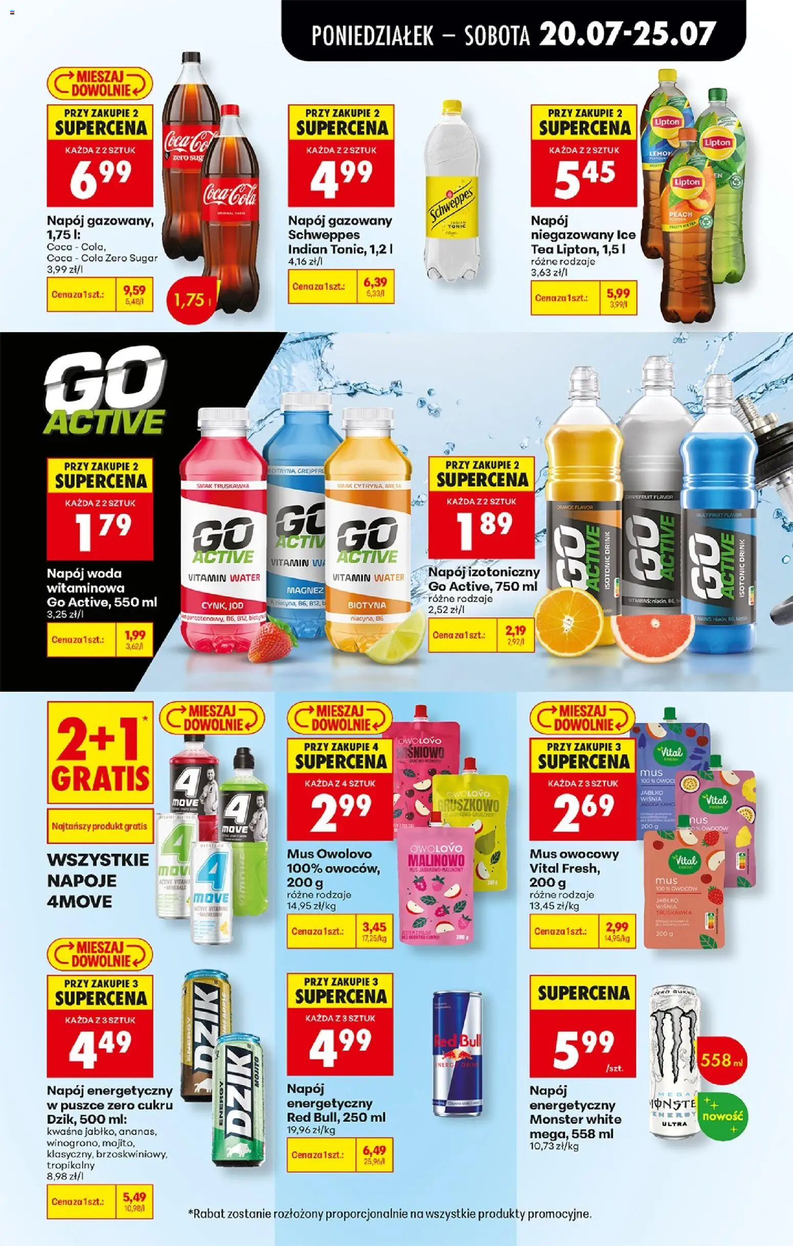 Biedronka gazetka od poniedziałku od 20.07.2026 | Strona: 65 | Produkty: Ice Tea, Napoje, Coca cola, Woda