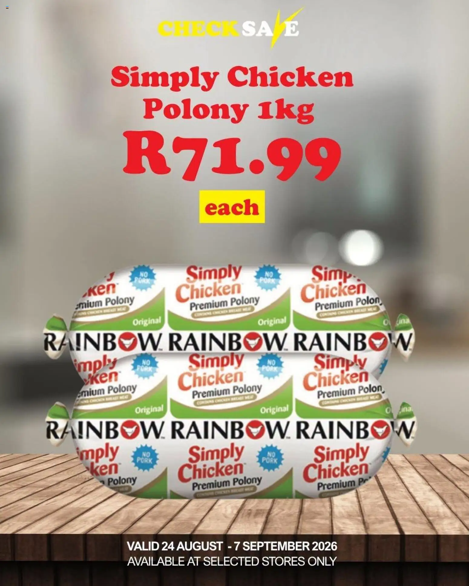 New Check Save catalogue – valid from 24/08/2026 | Page: 2 | Products: Polony, Chicken, Pork