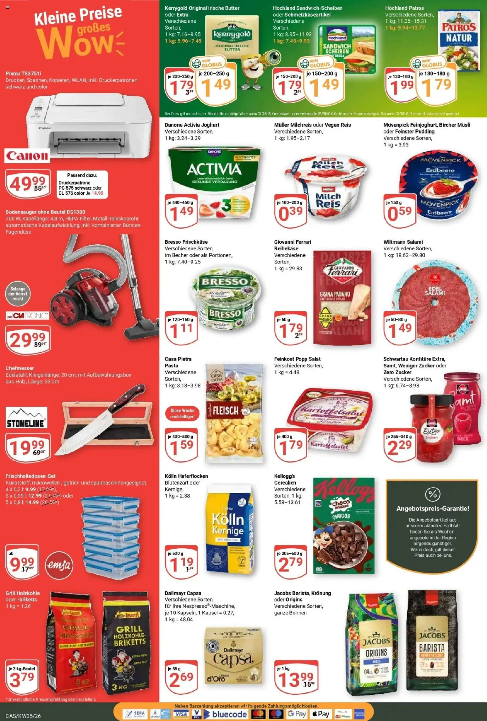 Globus Prospekt Castrop-Rauxel – gültig ab 24.08.2026 | Seite: 6 | Produkte: Musli, Joghurt, Dallmayr, Reibekase