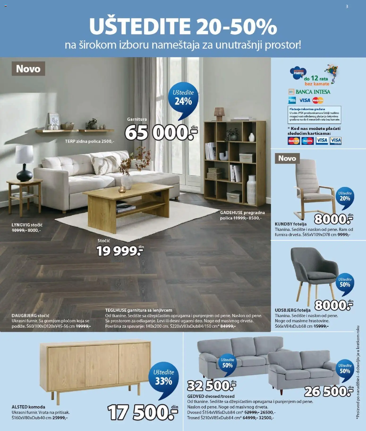 Jysk katalog - važi od 26.08.2026 | Strana: 3 | Proizvode: Komoda, Polica, Vrata, Dvosed