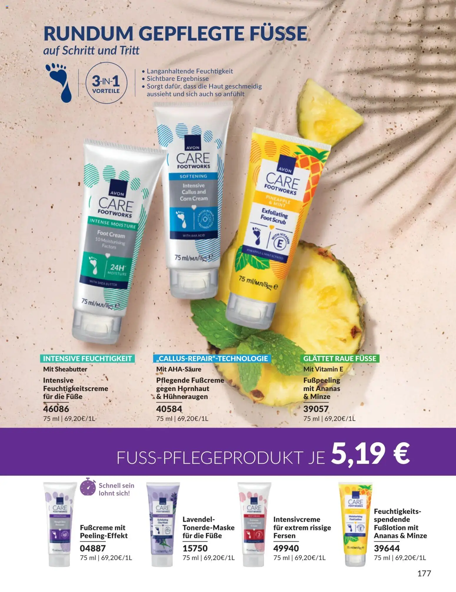 AVON Katalog Juli 2026 – gültig ab 01.07.2026 | Seite: 177 | Produkte: Butter, Lavendel, Fußcreme, Fußpeeling