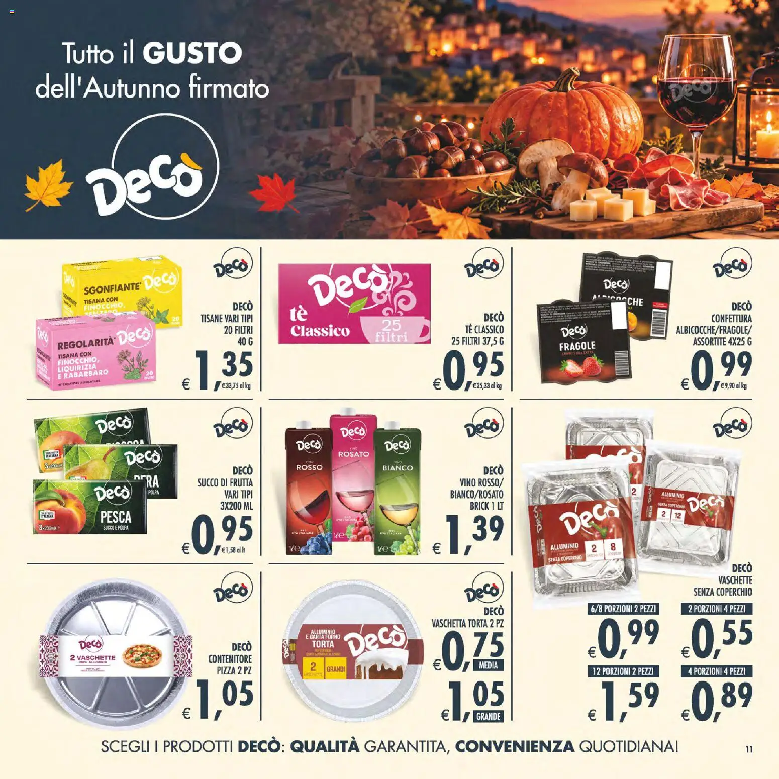 Volantino Decò del 23/10/2026 | Pagina: 11 | Prodotti: Tè, Pesca, Torta, Contenitore