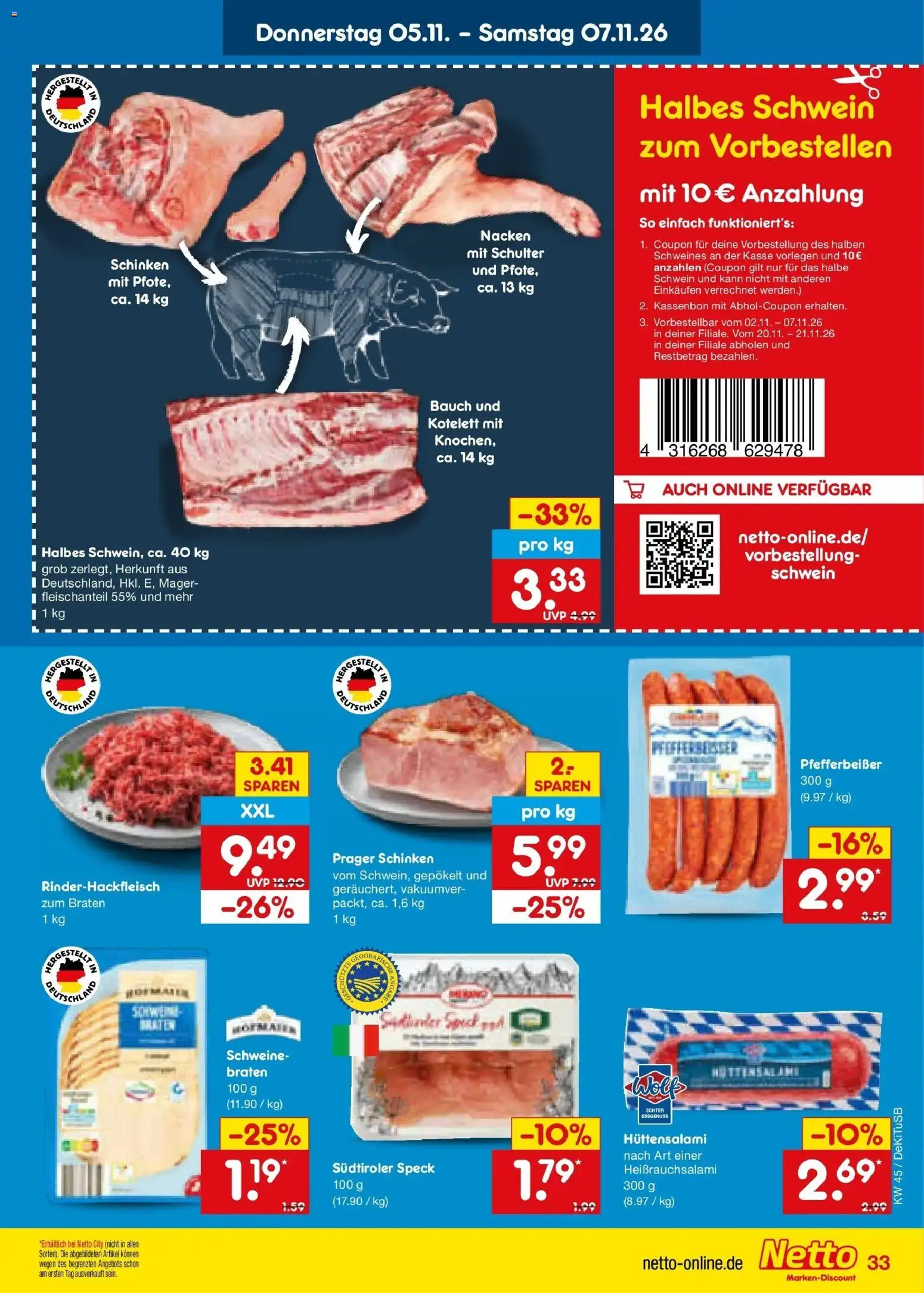 Netto Marken-Discount Prospekt Bad Friedrichshall – gültig ab 02.11.2026 | Seite: 51 | Produkte: Schulter, Schinken