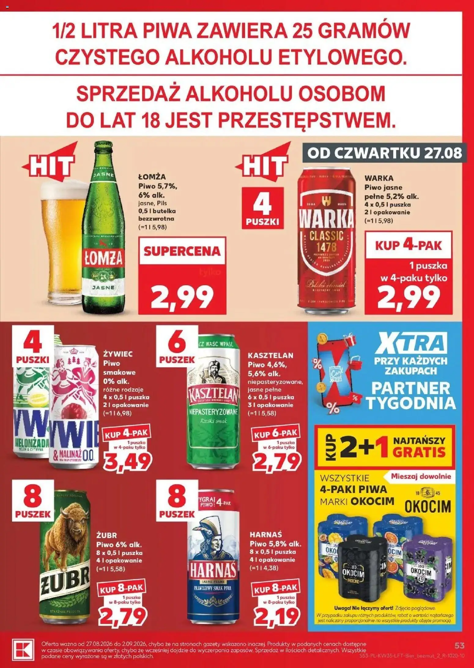 Kaufland gazetka od 27.08.2026 - od jutra PDF | Strona: 53 | Produkty: Cytryna, Gazety, Warka, Piwo