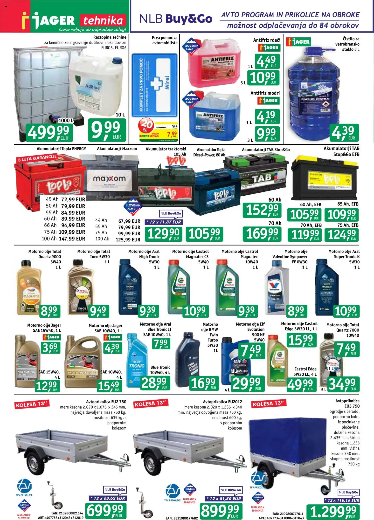 Novi Jager katalog ponudbe – veljaven od 14.10.2026 | Stran: 10 | Izdelki: Akumulator, Olje