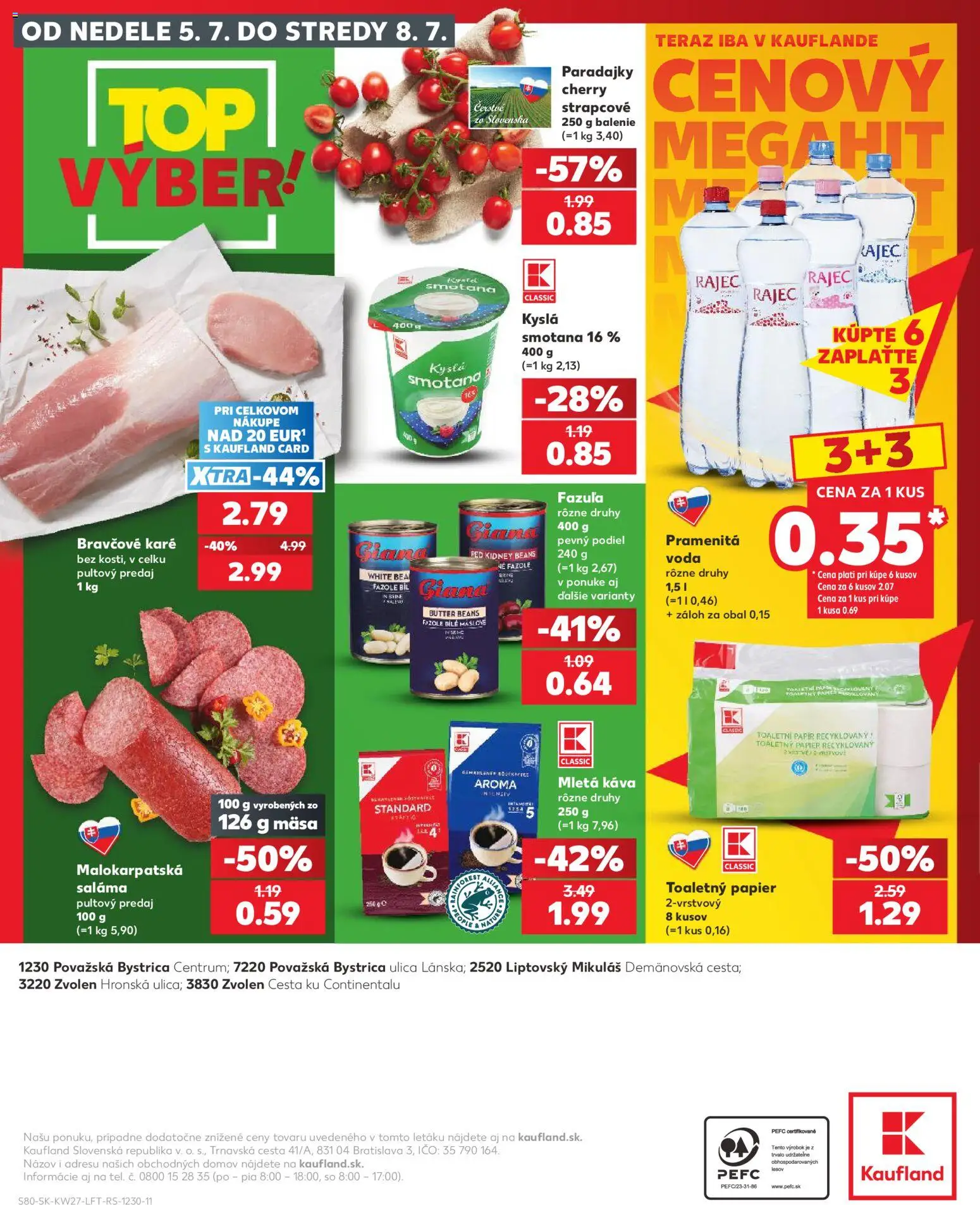 Nové Kaufland akcie – leták je platný od 02.07.2026 | Strana: 80 | Produkty: Saláma, Rajec, Toaletný papier, Bravčové karé