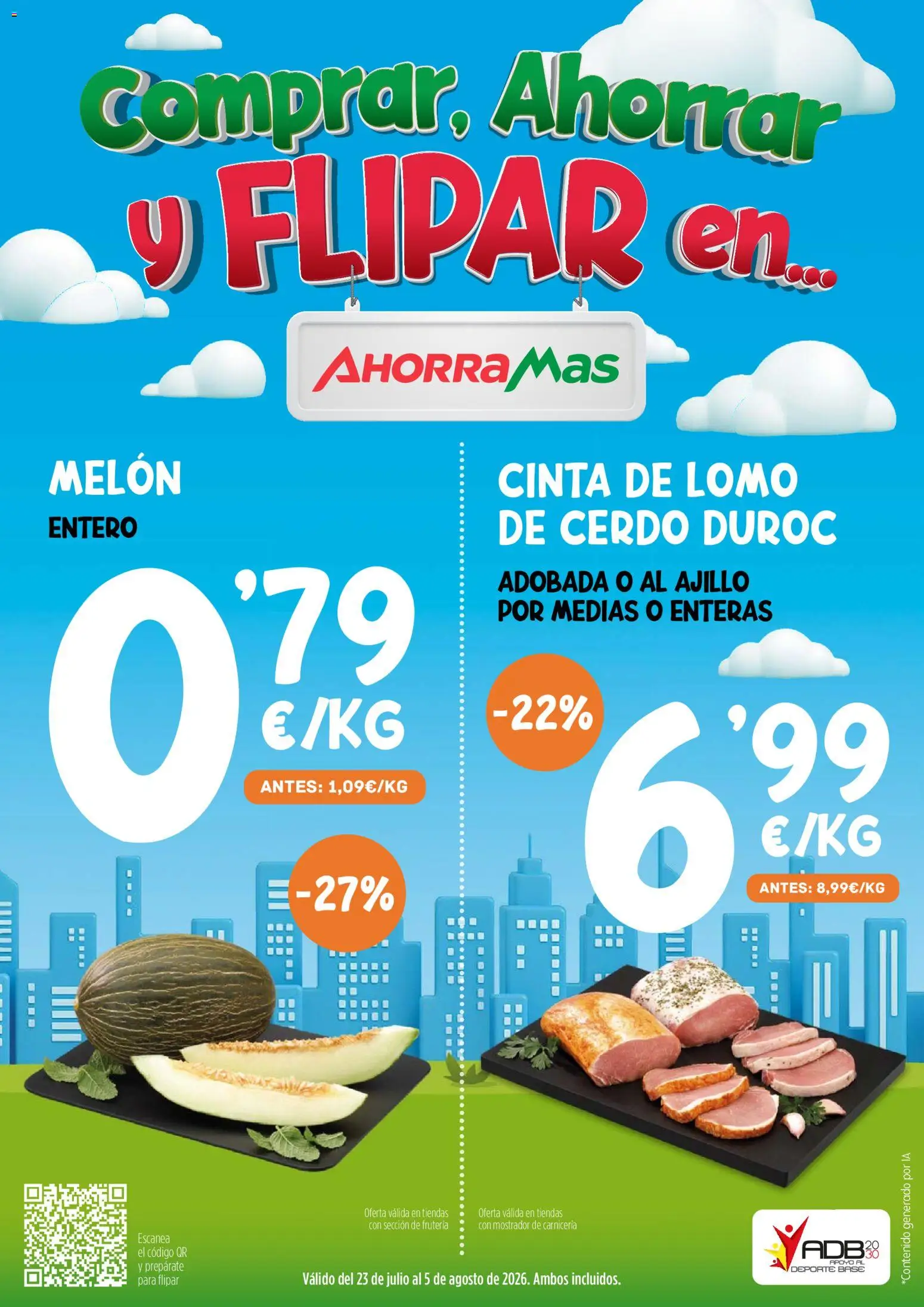 AhorraMas folleto │ válido desde el 23/07/2026 | Página: 1 | Productos: Φορτιστής, Medias, Cerdo