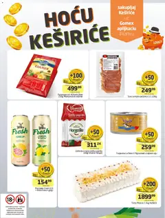 Gomex katalog - pregled Gomex kataloga - važi od 02.09.2026 | Strana: 19 | Proizvode: Sir, Pica, Suva svinjska pečenica, Pivo