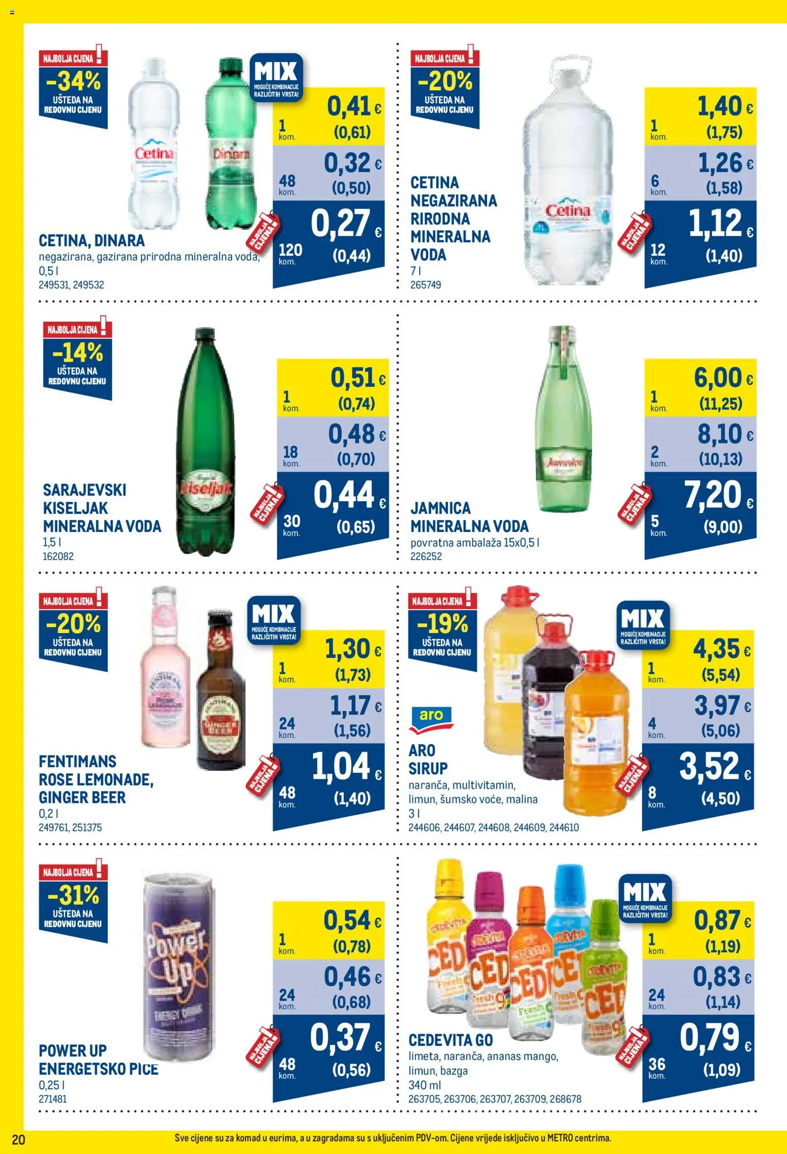 Metro katalog | vrijedi od 01.10.2026 | Stranica: 20 | Proizvodi: Mineralna voda, Ananas, Voda, Bazga