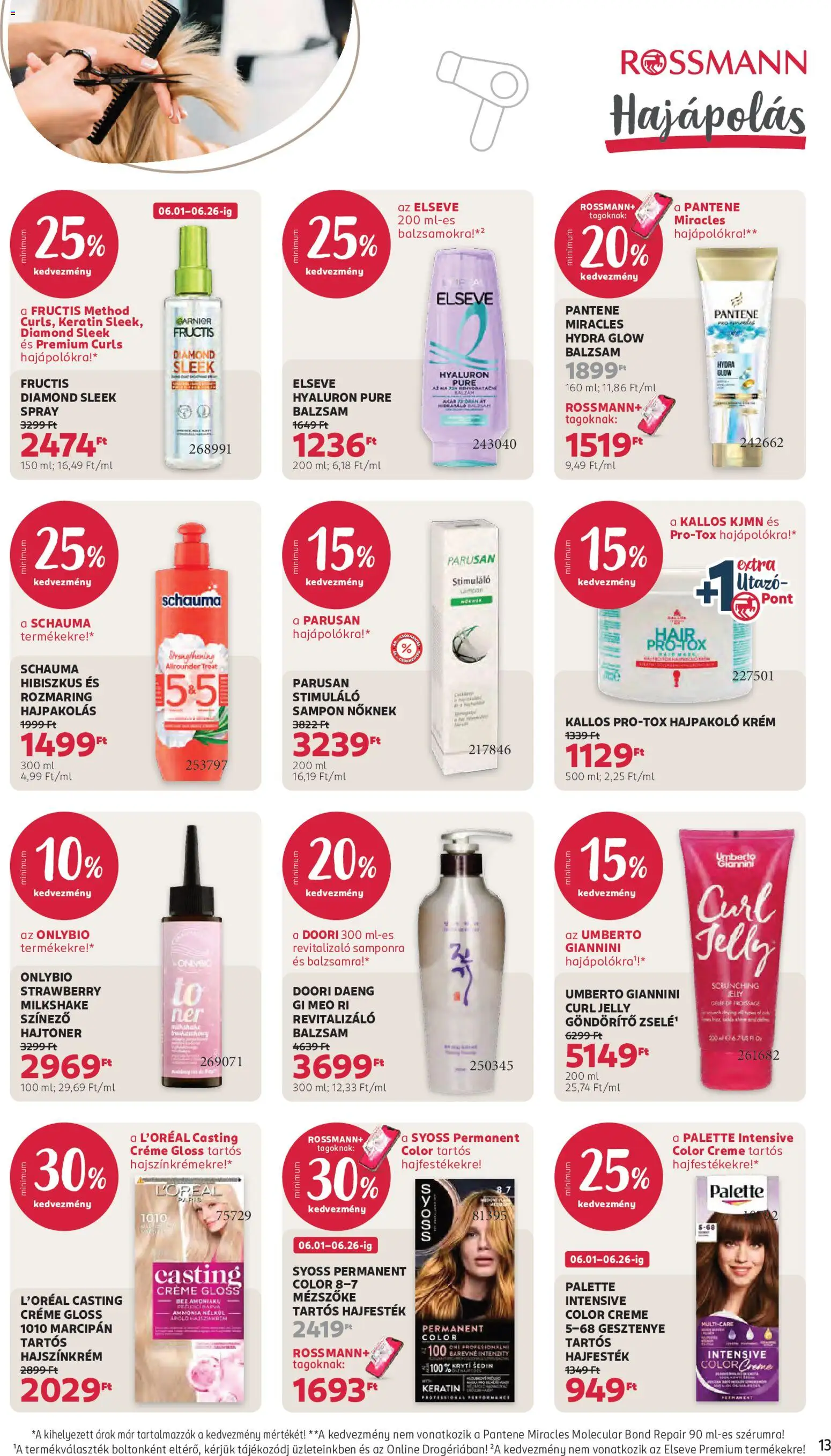 Rossmann akciós ujság - amely érvényes a következő dátumtól: 01.06.2026 | Oldal: 15 | Termékek: Marcipan, Hajpakolás, Hajfesték, Sampon