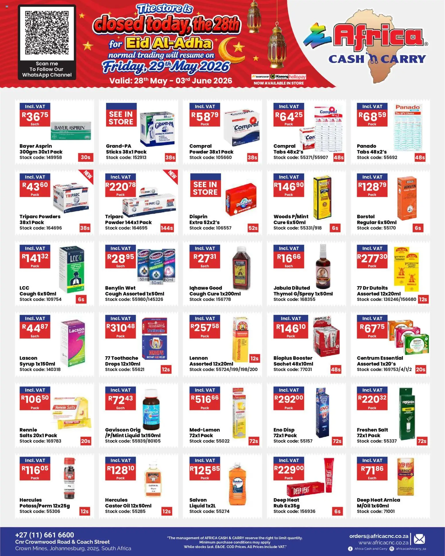 New Africa Cash & Carry catalogue – valid from 28.05.2026 | Page: 10 | Products: Oil, Powder, Syrup, Salt
