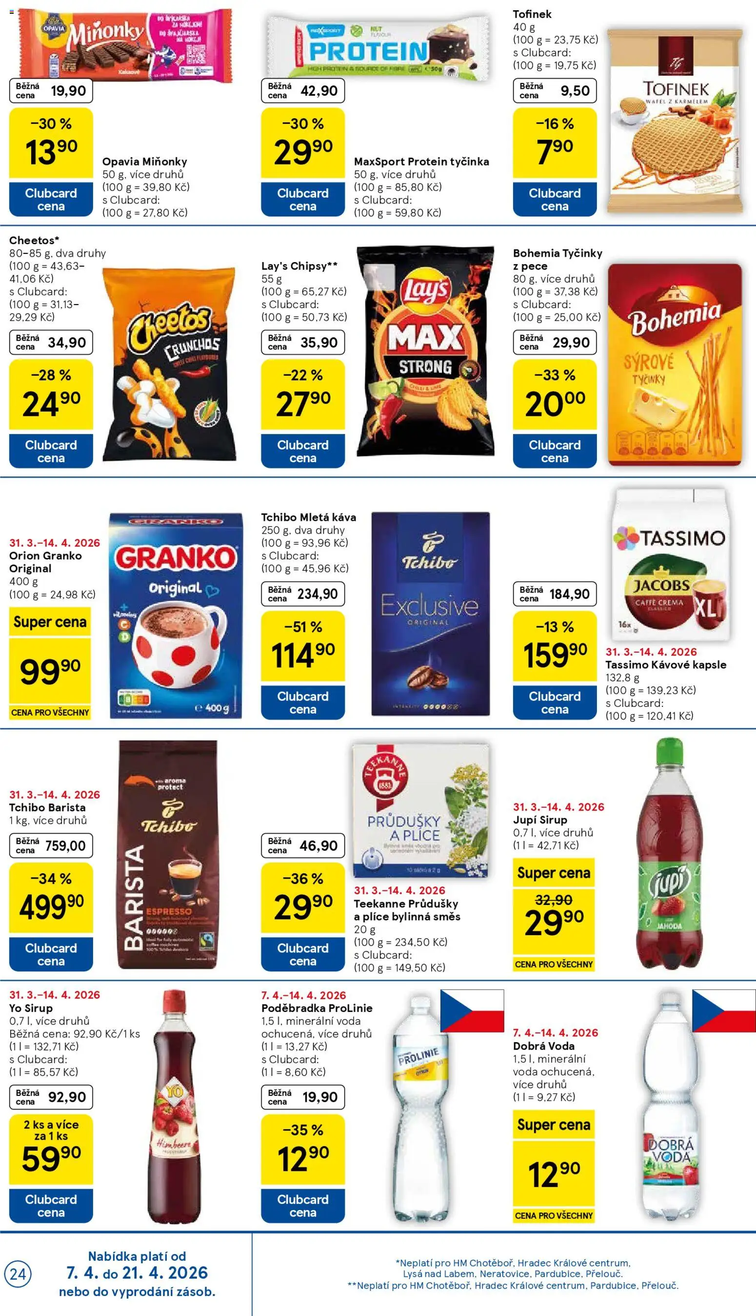 Tesco leták - Hypermarket od 07.04.2026 | Strana: 24 | Produkty: Tassimo, Káva, Tchibo, Cheetos