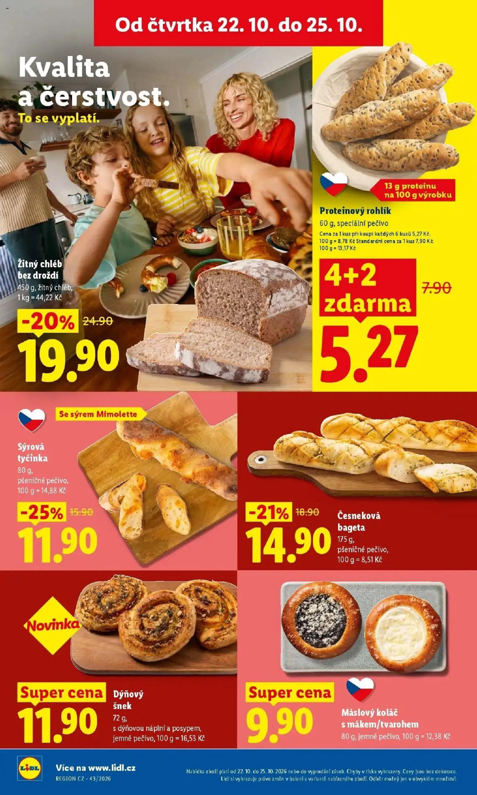 Lidl leták od 22.10.2026 - Nový akční leták | Strana: 18 | Produkty: Chléb, Žitný chléb, Pečivo, Bageta