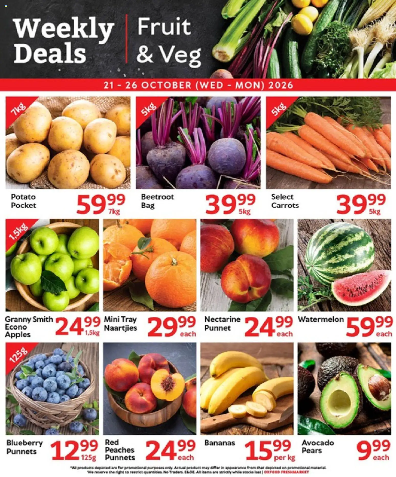 New Oxford Freshmarket catalogue – valid from 21/10/2026 | Page: 3 | Products: Apples, Bananas, Carrots, Fruit