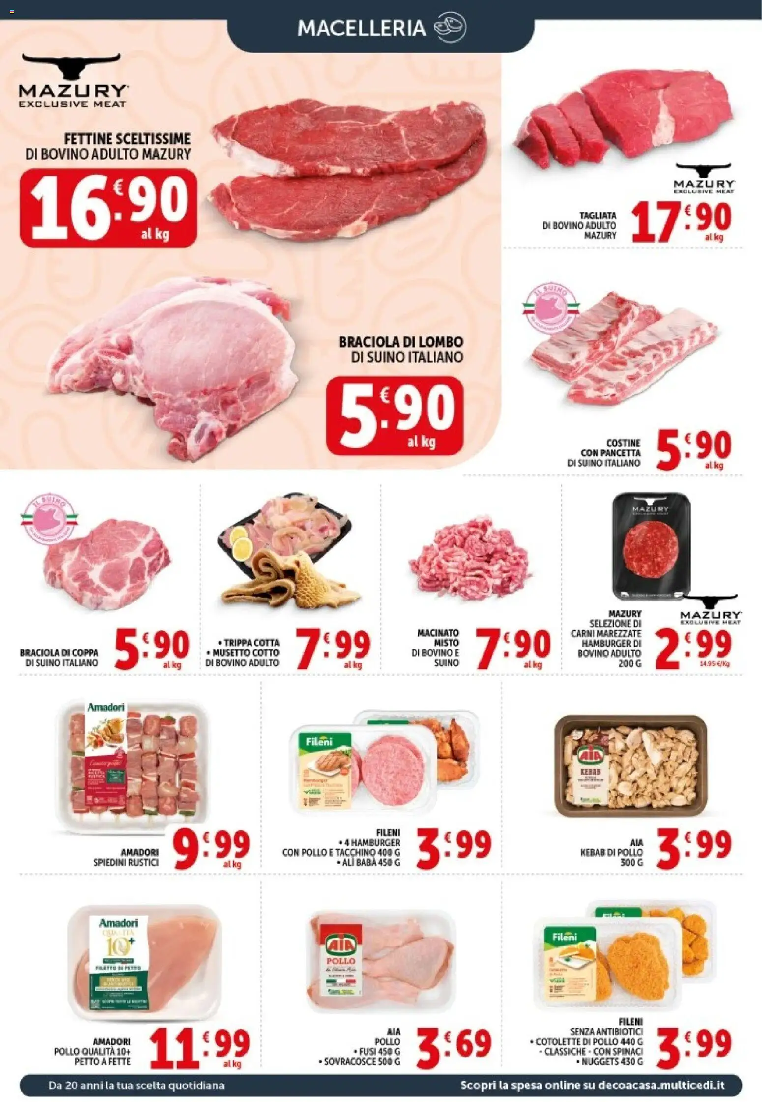 Volantino Decò del 20.05.2026 | Pagina: 4 | Prodotti: Pancetta, Tacchino, Rustici, Spiedini