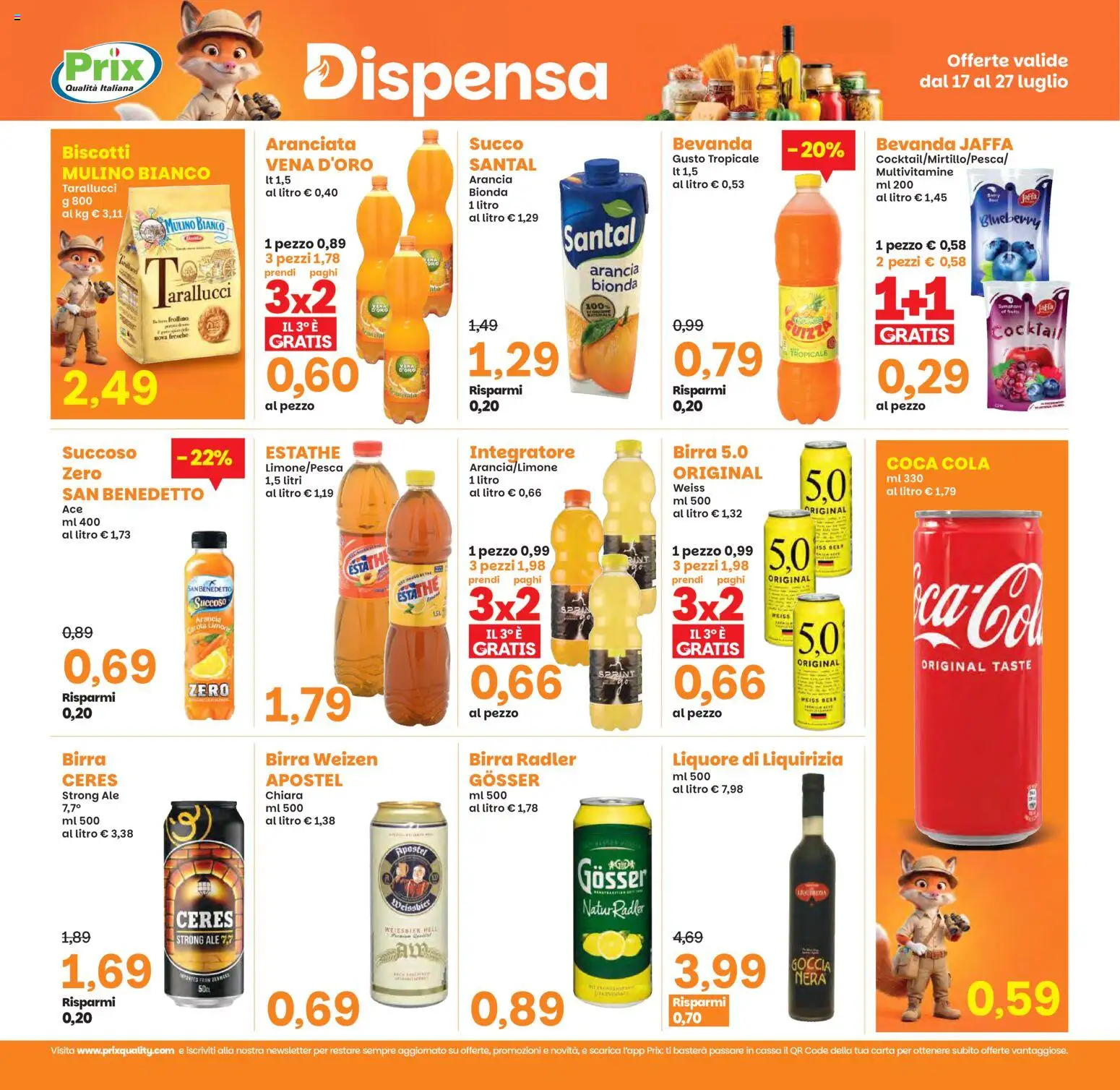 Volantino Prix del 17/07/2026 | Pagina: 19 | Prodotti: Succo, Ceres, Arancia, Liquore
