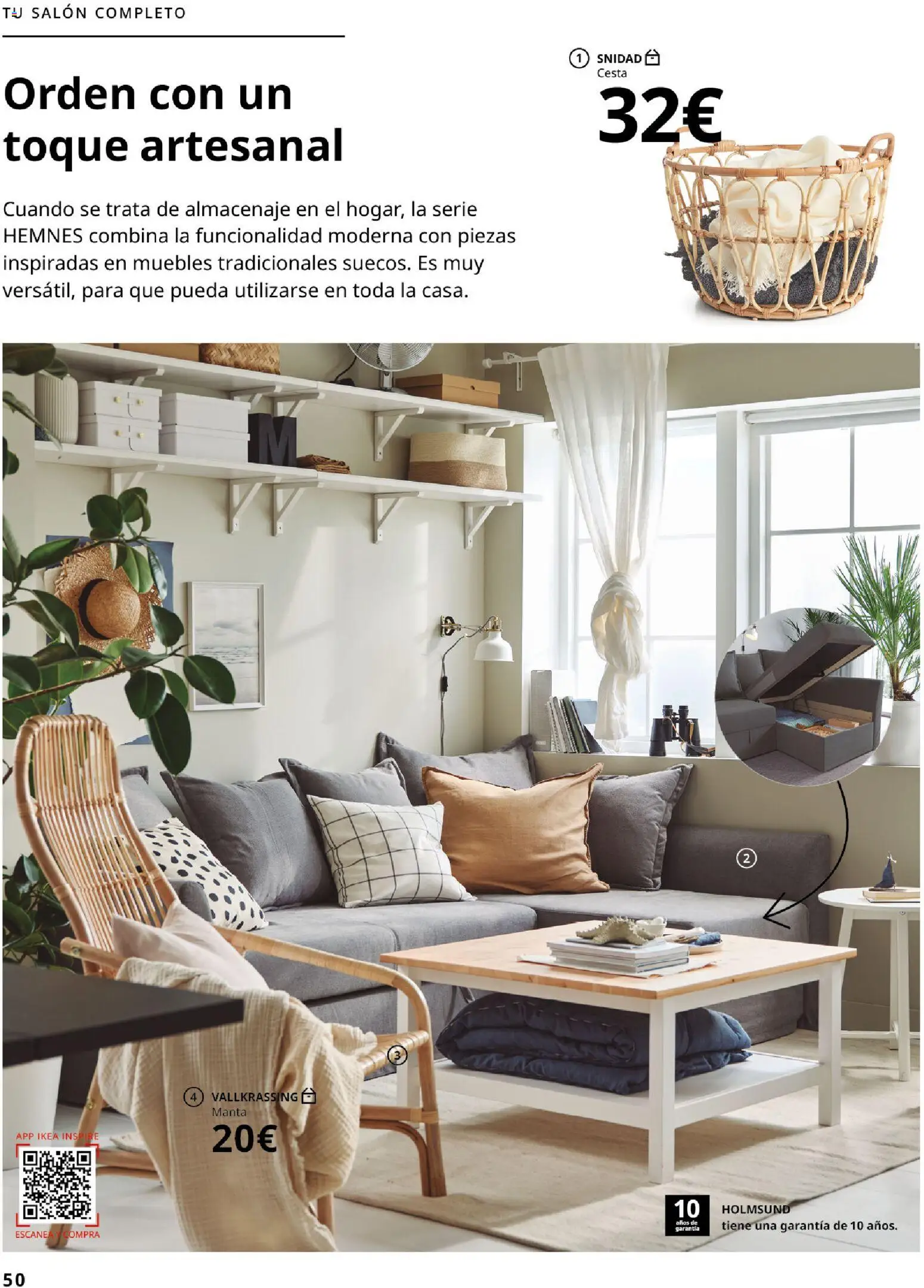 IKEA - Salones │ válido desde el 04/02/2026 | Página: 50 | Productos: Salón, Muebles, Manta, Cesta