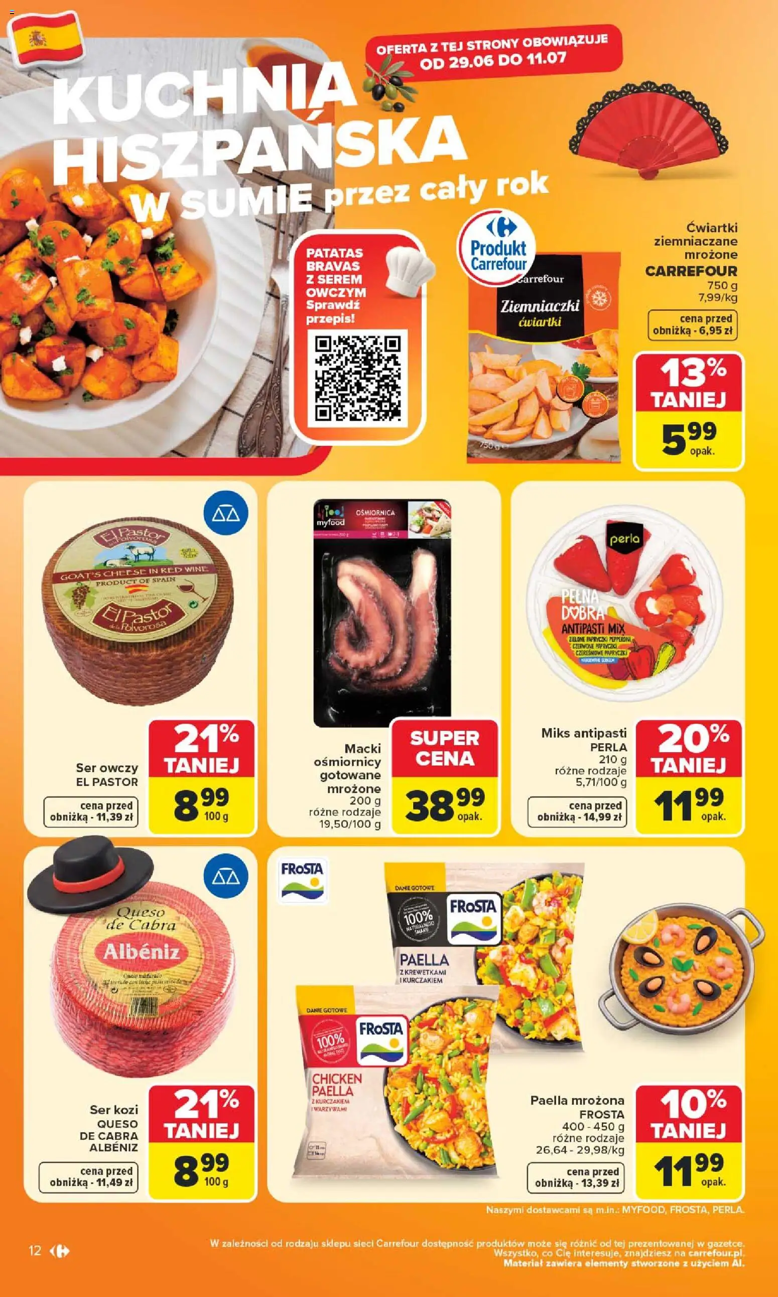 Carrefour gazetka od 29.06.2026 | Strona: 14 | Produkty: Ser kozi, Ziemniaczki, Ser, Paella