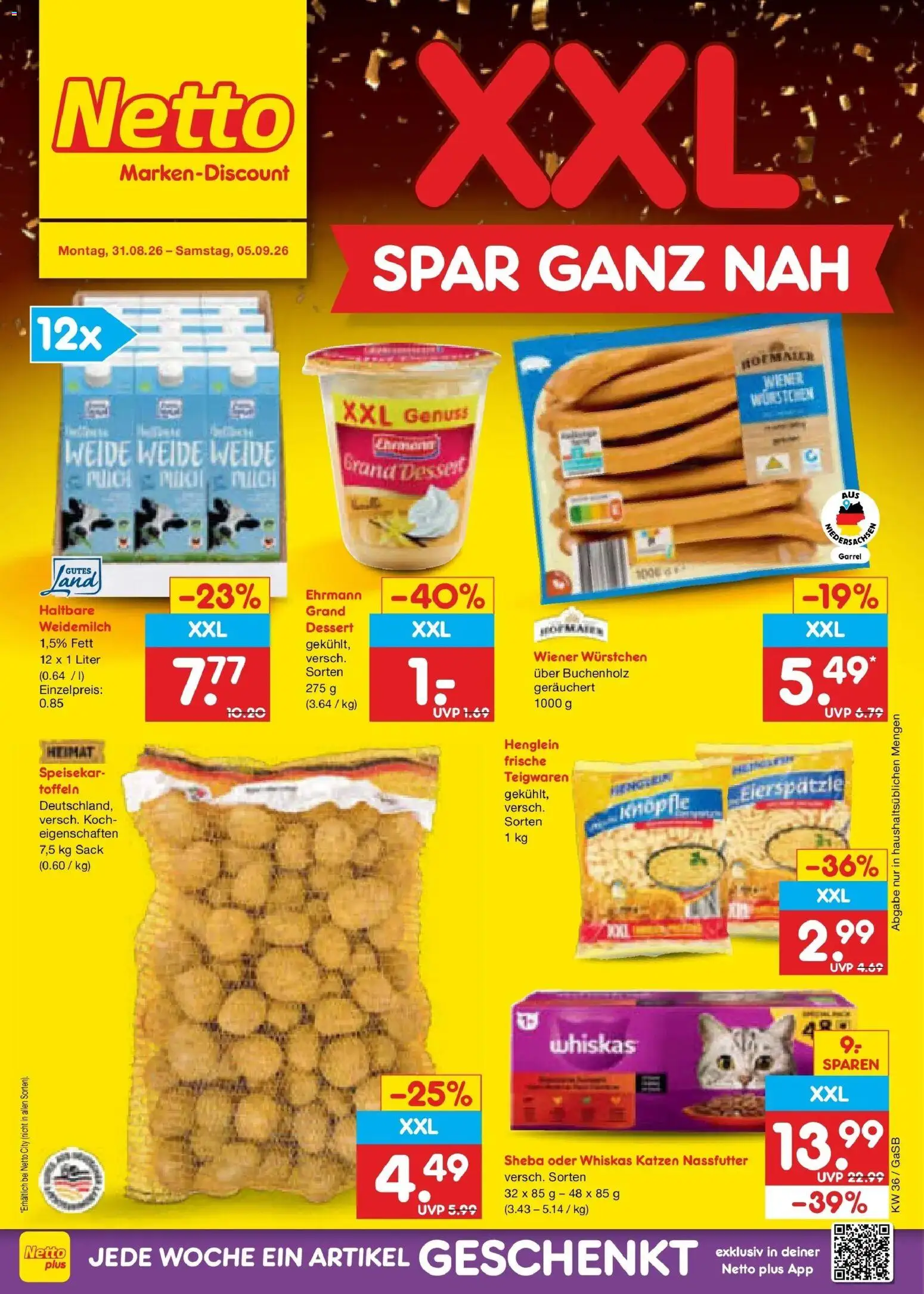 Netto Marken-Discount Prospekt Bremen-Lesum (ab 31.08.2026) » Angebote | Seite: 1 | Produkte: Sheba, Wiener wurstchen, Whiskas