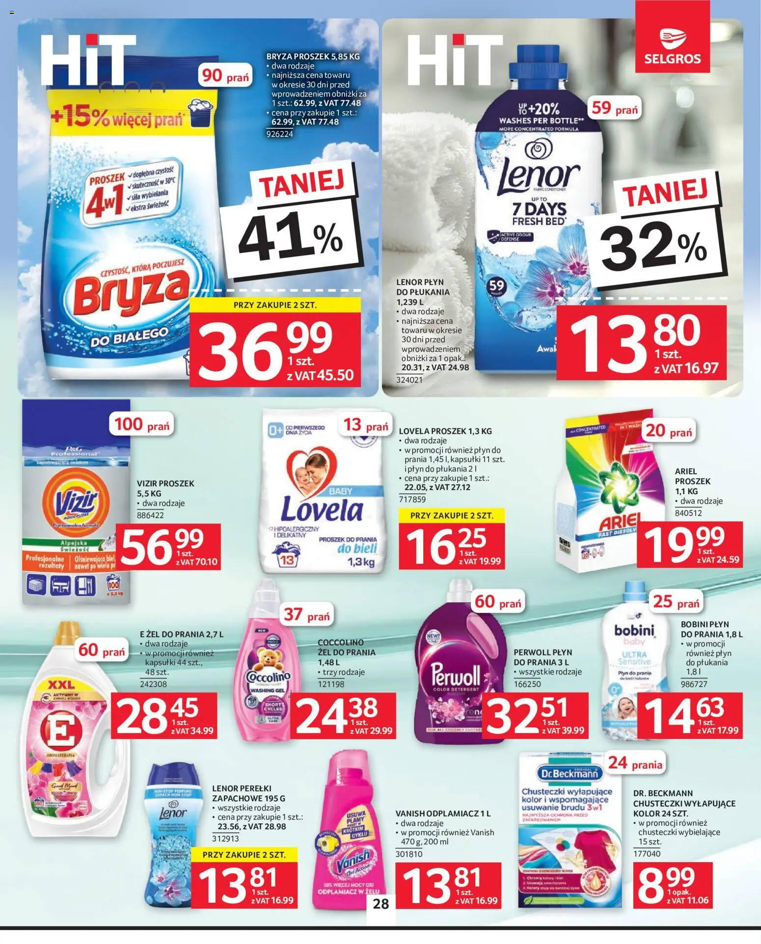Selgros cash&carry gazetka od 07.05.2026 | Strona: 25 | Produkty: Ariel, Chusteczki wyłapujące kolor, Proszek do prania, Detergent