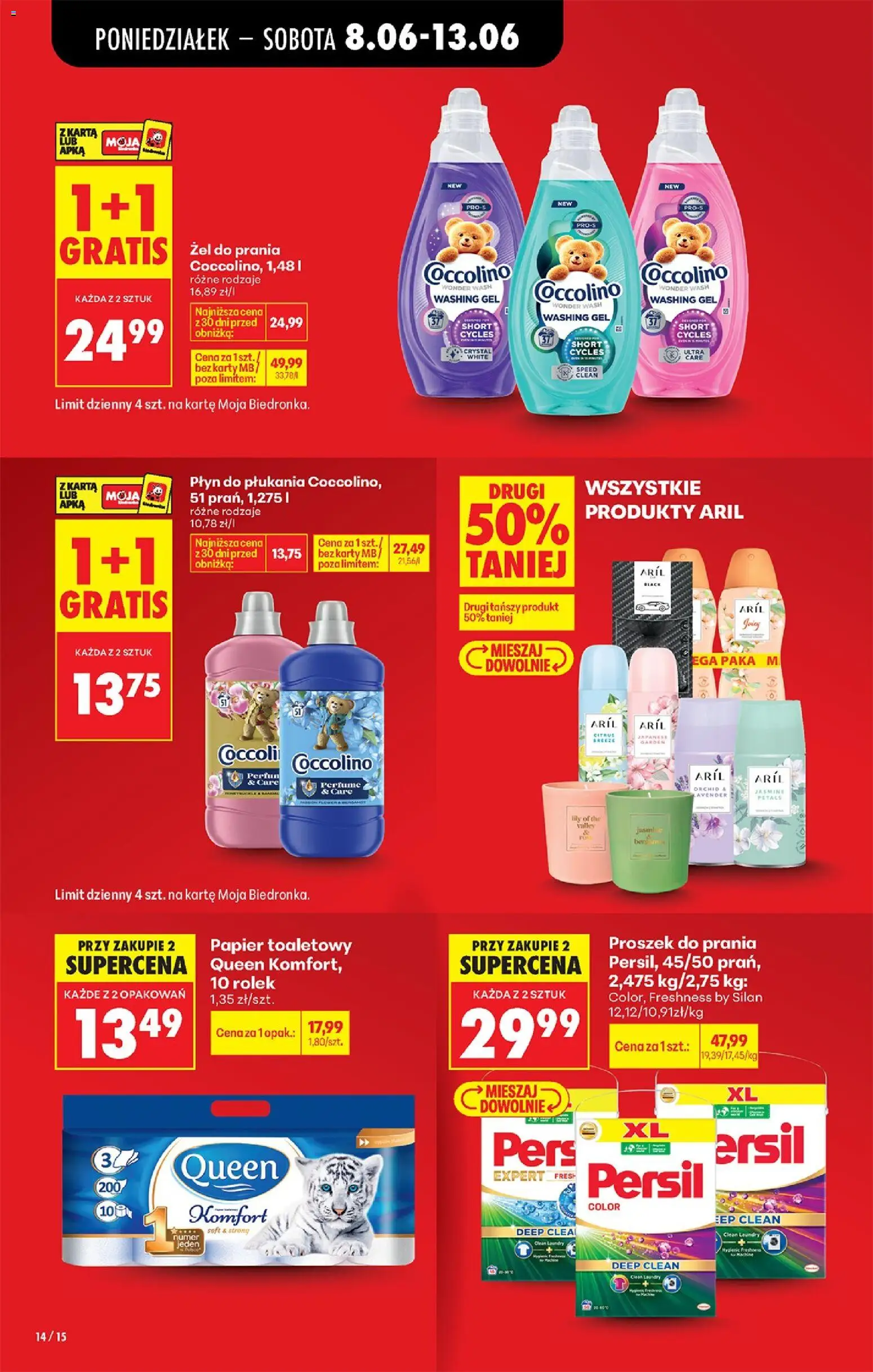 Biedronka Polsko leták od 08.06.2026 | Strana: 16 | Produkty: Coccolino, Silan, Karty, Persil