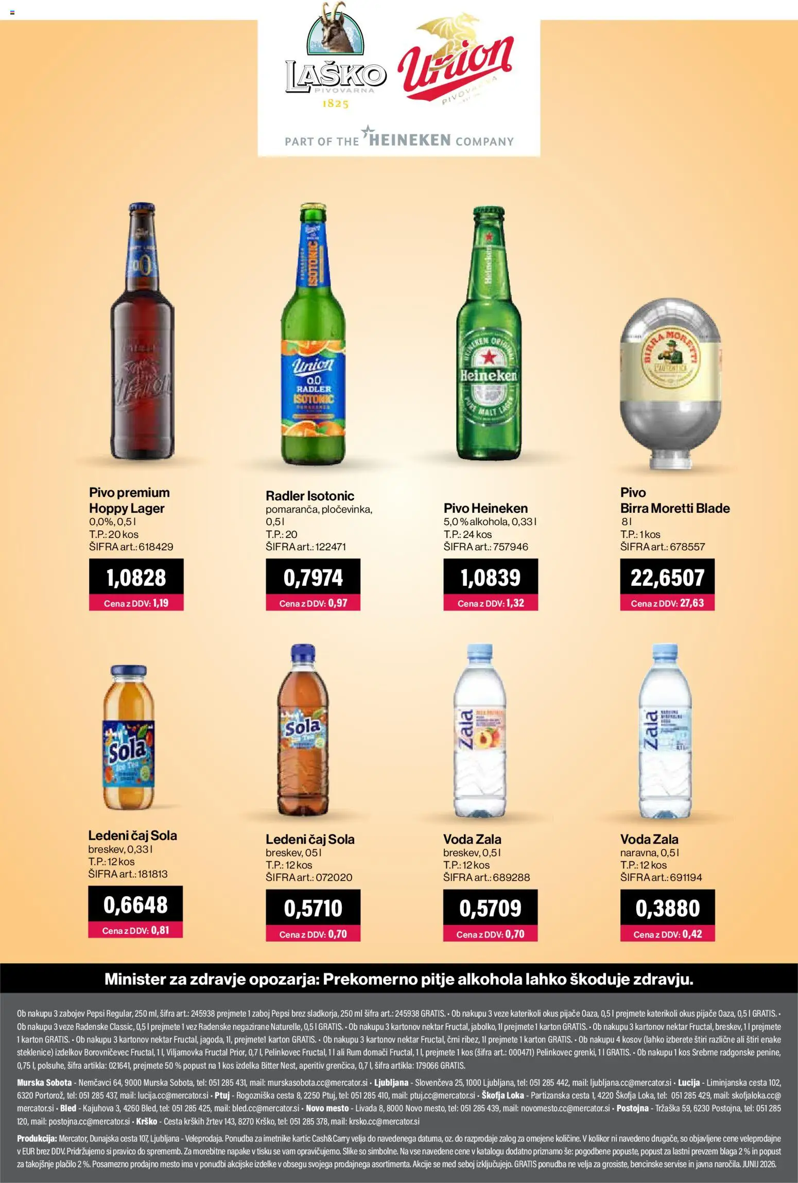 Novi Mercator katalog ponudbe – veljaven od 01.06.2026 | Stran: 24 | Izdelki: Ledeni čaj, Pivo, Zaboj, Voda