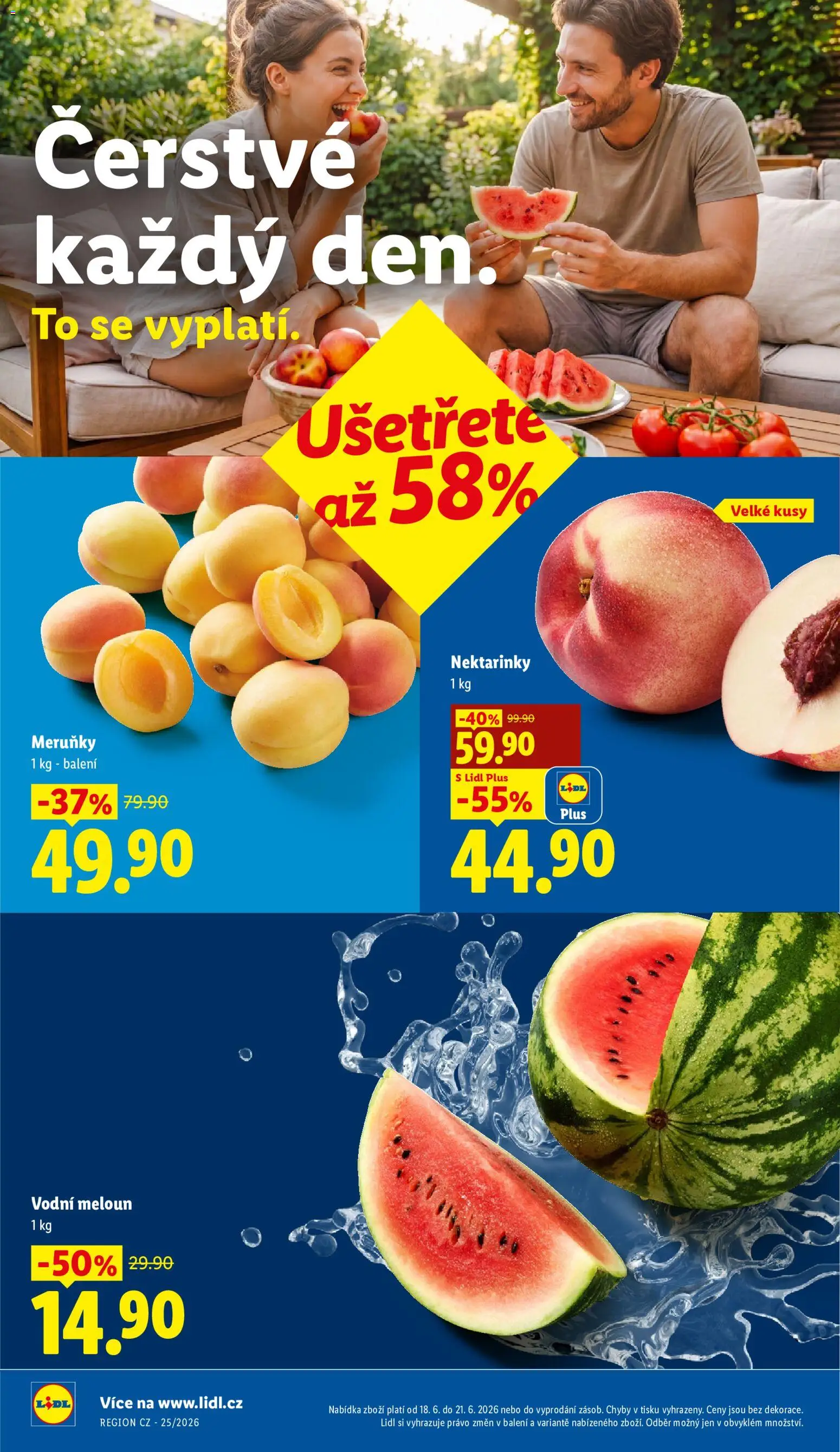 Lidl leták od 18.06.2026 | Strana: 8 | Produkty: Meloun, Nektarinky, Meruňky