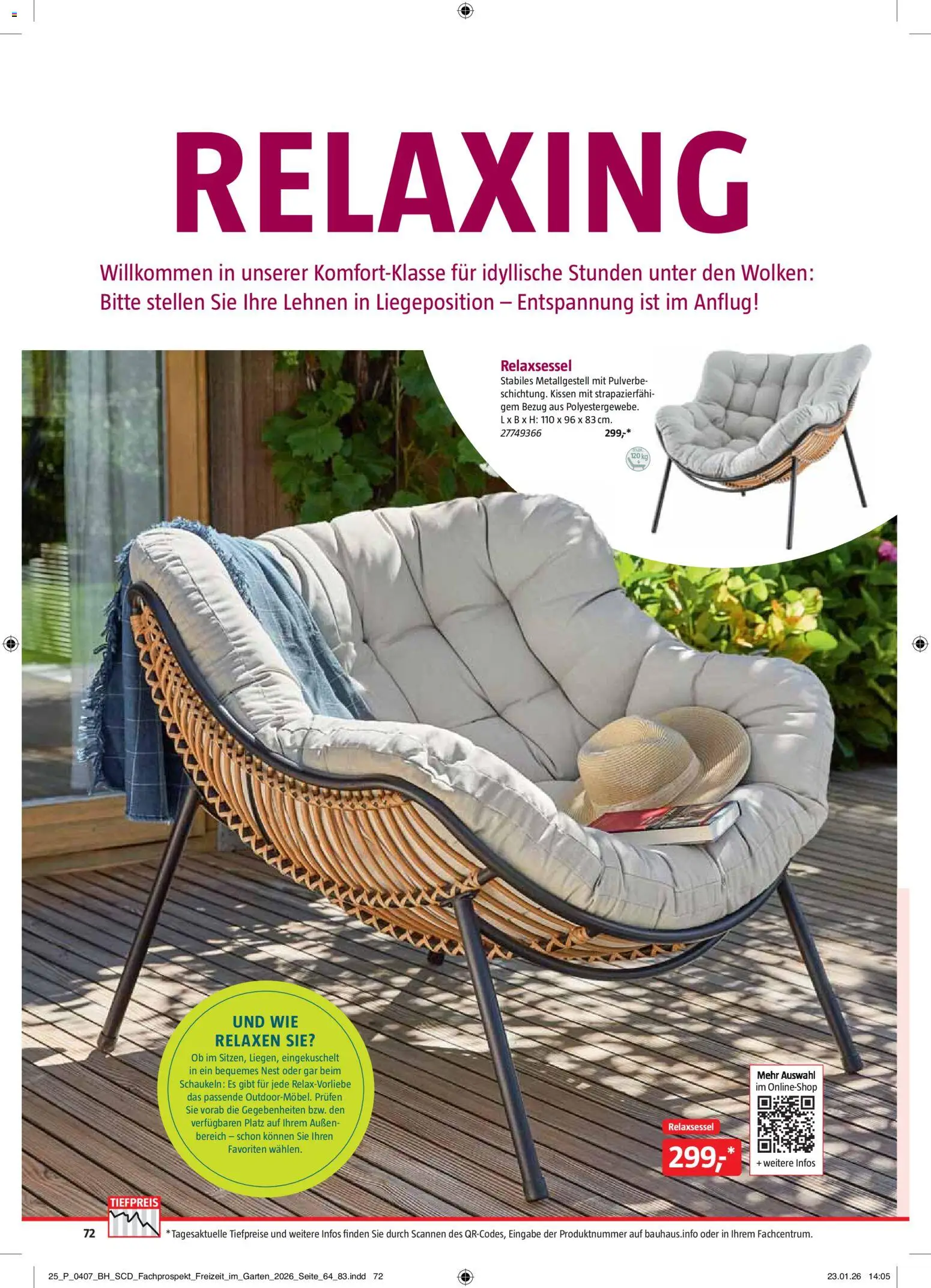 Bauhaus Freizeit im Garten gültig ab 01.05.2026 | Seite: 72 | Produkte: Kissen
