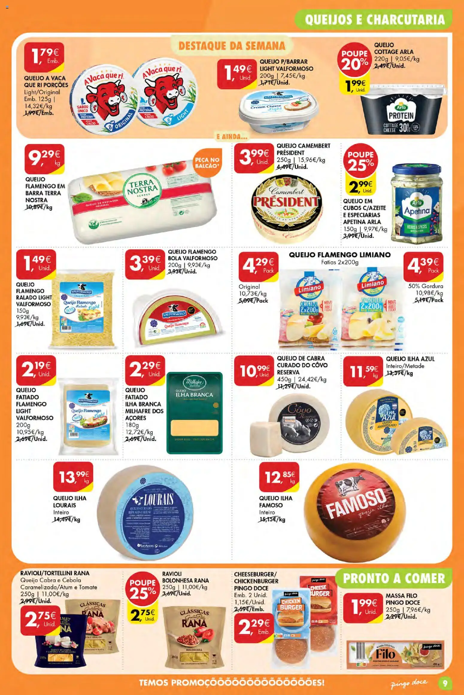 Pingo Doce folheto Poupe Esta Semana Açores │ válido de 01/10/2026 | Página: 9 | Produtos: Cream cheese, Cebola, Tomate, Proteina