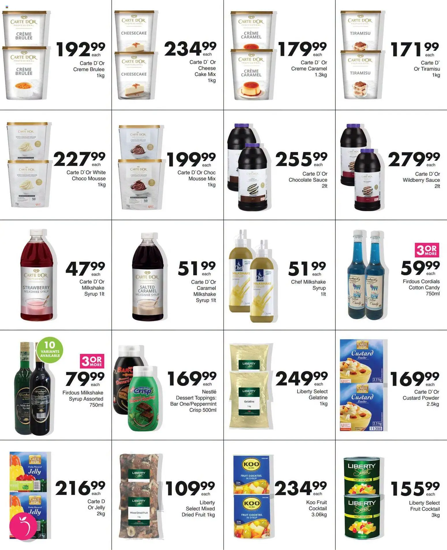 New Save catalogue – valid from 17/08/2026 | Page: 5 | Products: Cake, Chocolate mousse, Syrup, Caramel