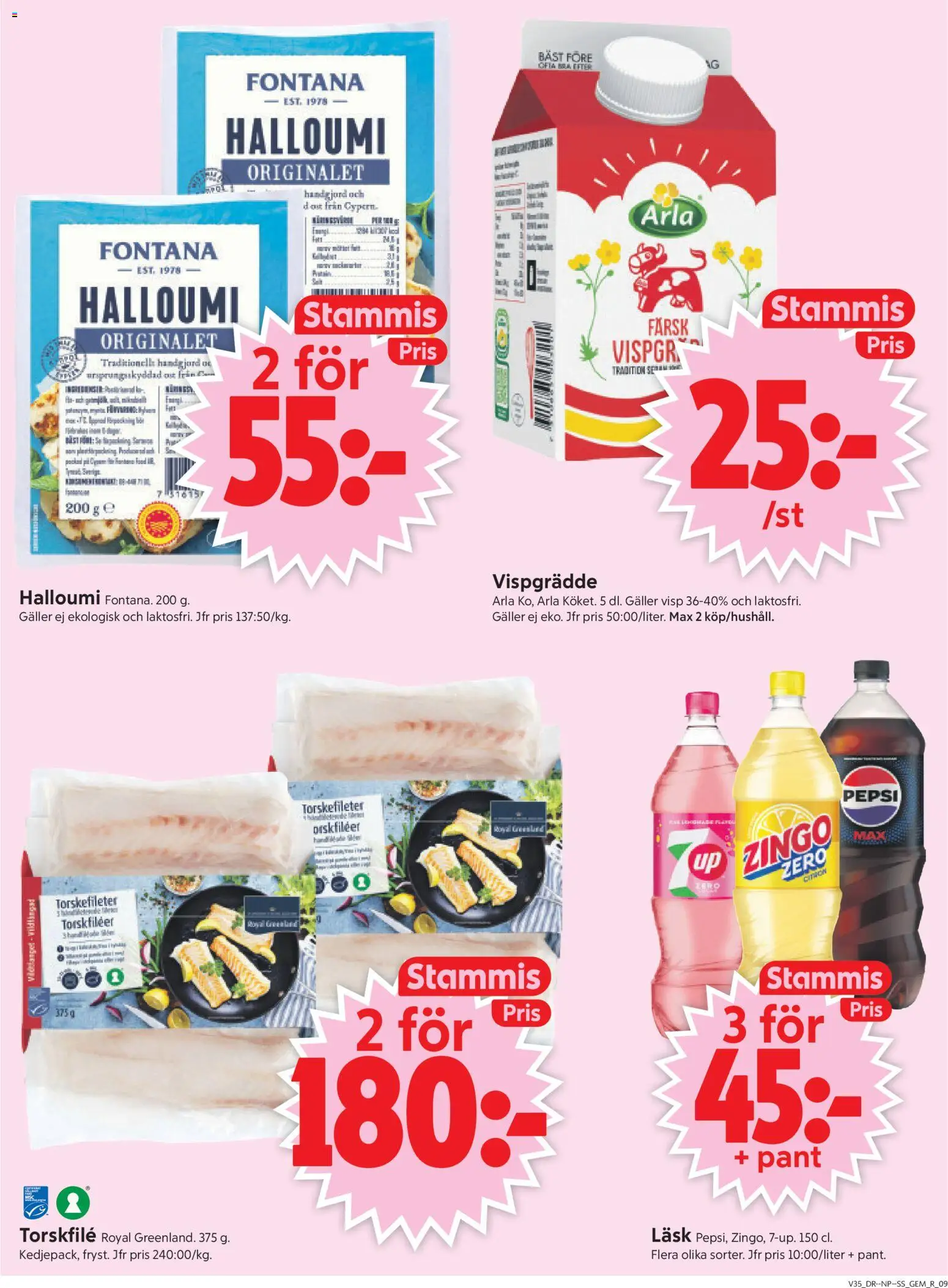 ICA Supermarket reklamblad aktuell från 24/08/2026 | Sida: 9 | Produkter: Visp, Zingo, Torskfile, Galler