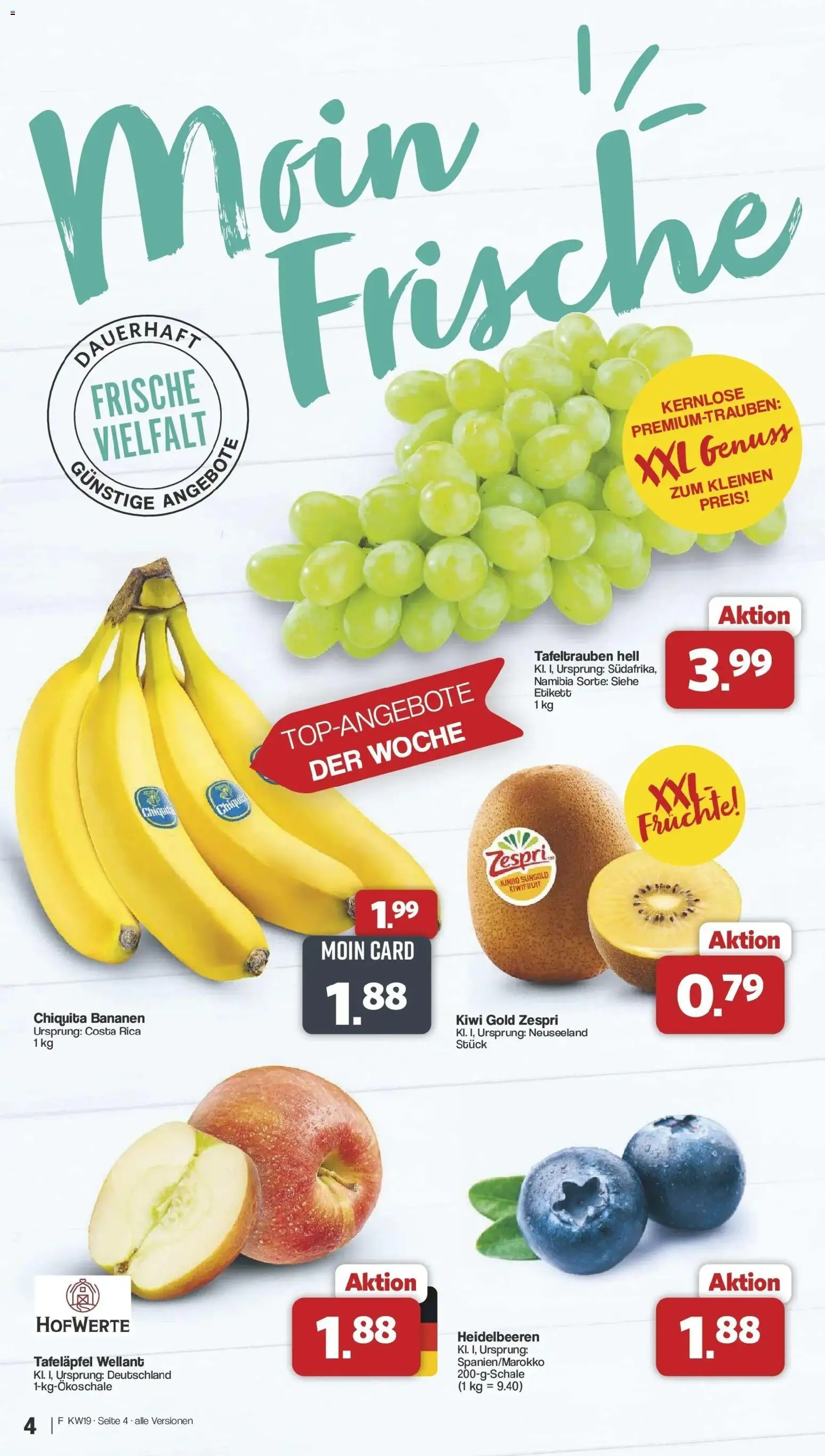Famila Nordwest - Famila: Wochenangebote – gültig ab 03.05.2026 | Seite: 4 | Produkte: Bananen, Heidelbeeren, Kiwi