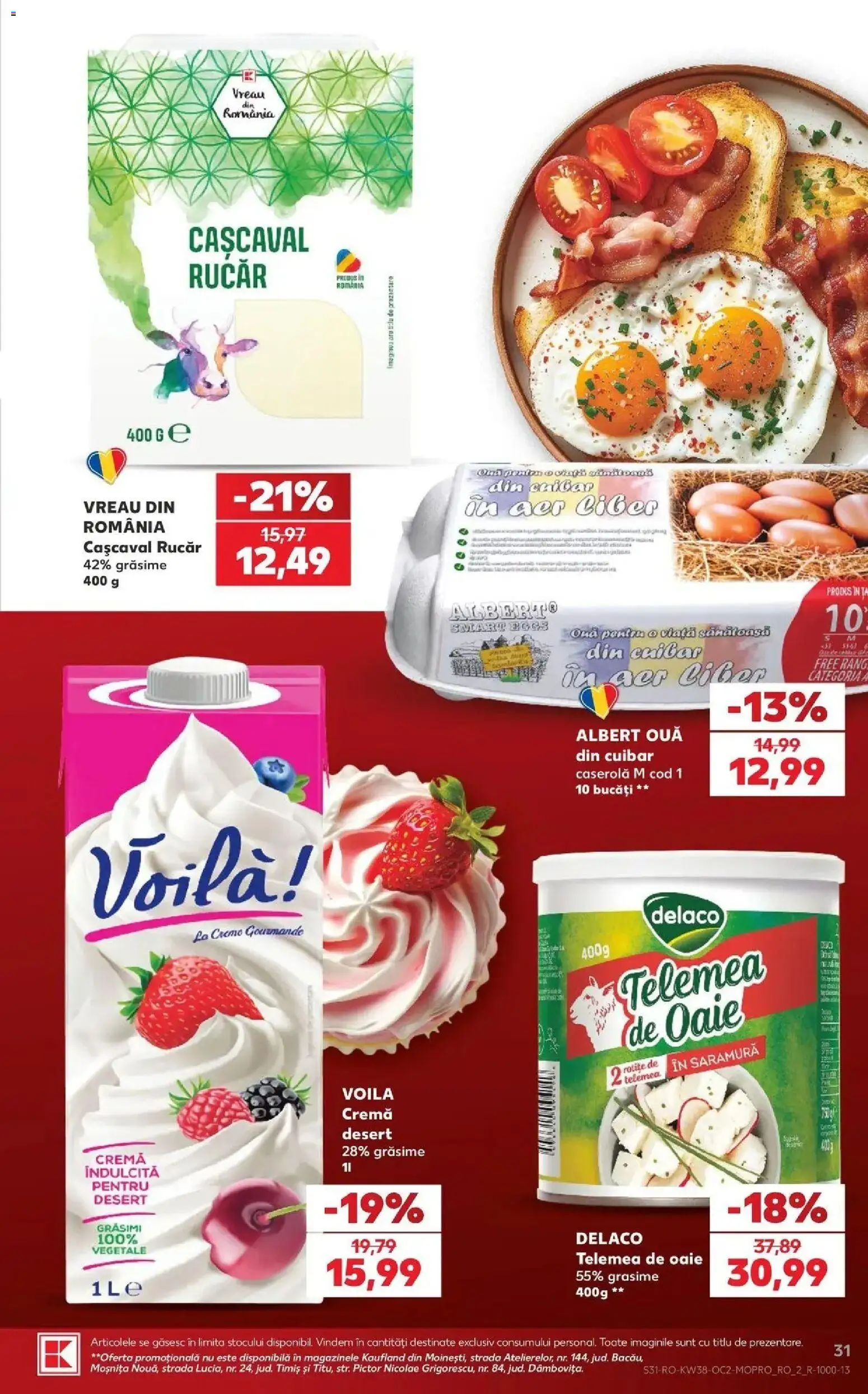Kaufland Deva 16.09.2026 - Revista si Oferta | Pagină: 31 | Produse: Delaco, Cașcaval, Ouă, Desert