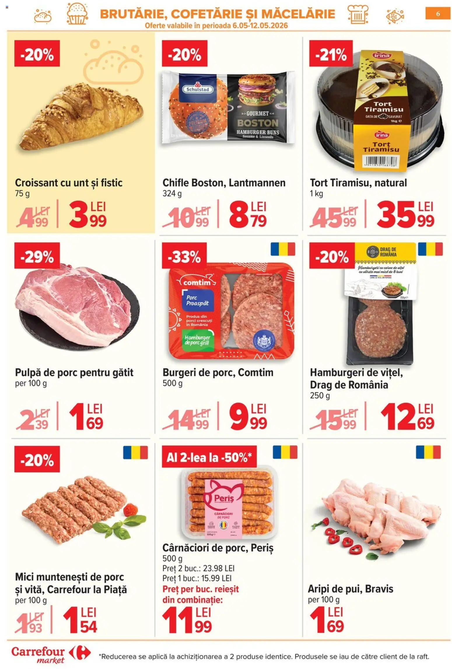 Noul catalog Carrefour – valabil de la 06.05.2026 | Pagină: 9 | Produse: Mici, Tort, Unt, Fistic