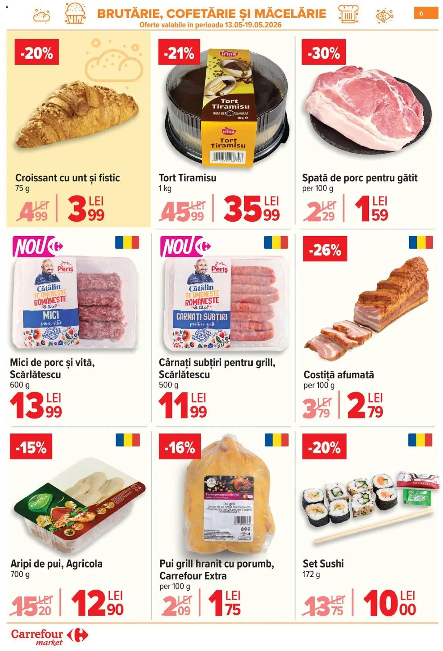 Noul catalog Carrefour – valabil de la 06.05.2026 | Pagină: 9 | Produse: Mici, Unt, Tiramisu, Fistic